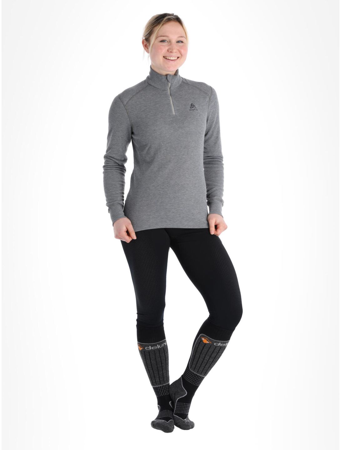 Odlo, Active Warm Eco Pullover Damen Odlo Steel Grey Melange grau 