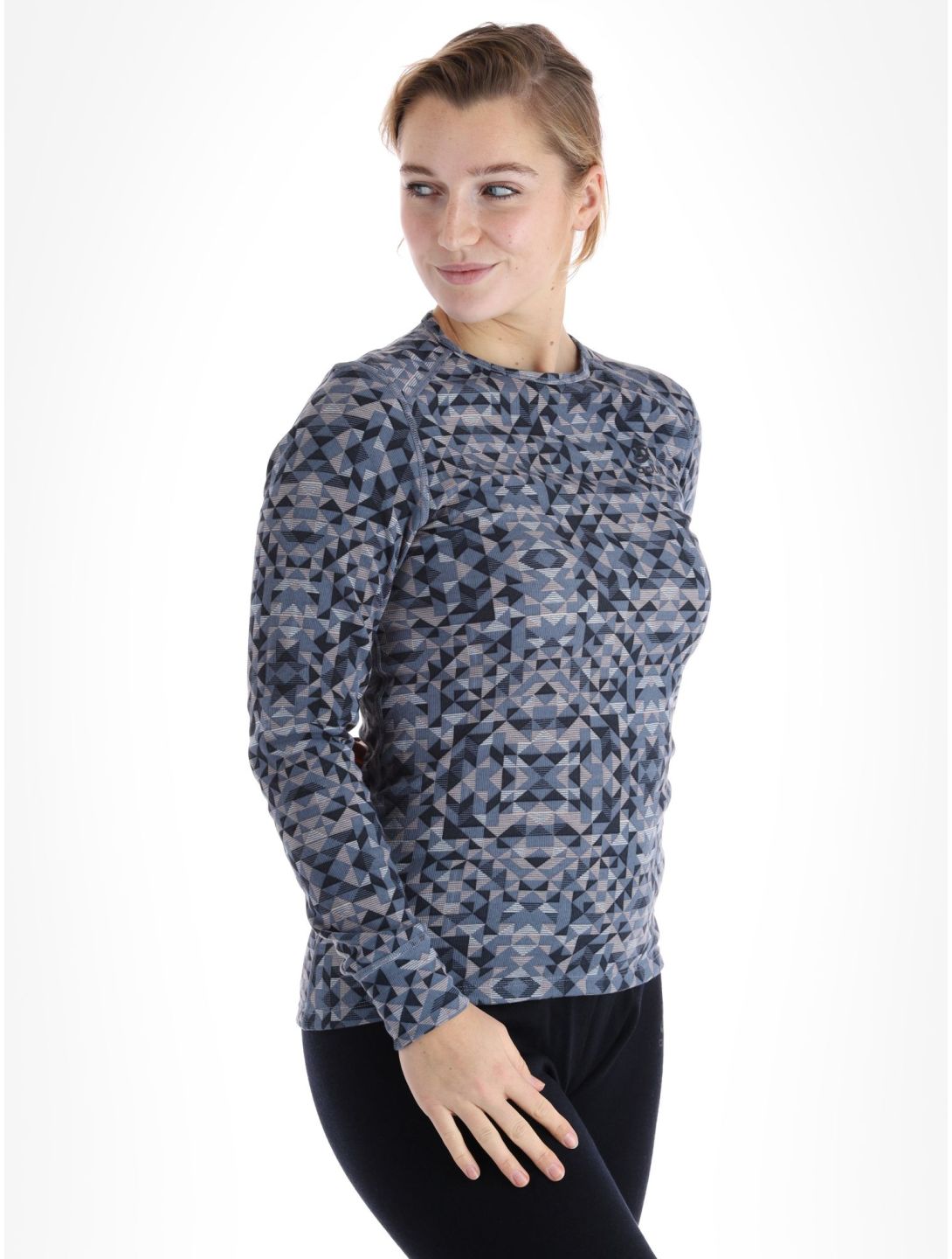 Odlo, Active Warm Eco Graphic Thermoshirt Damen Folkstone Gray grau 