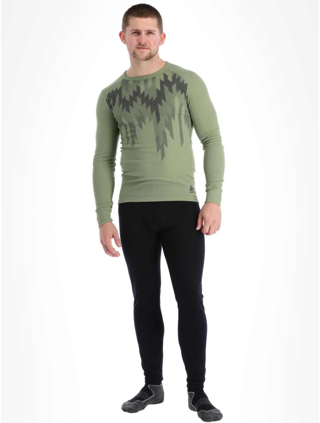 Odlo, Active Warm Eco Graphic Thermoshirt Herren Matte Green grün 