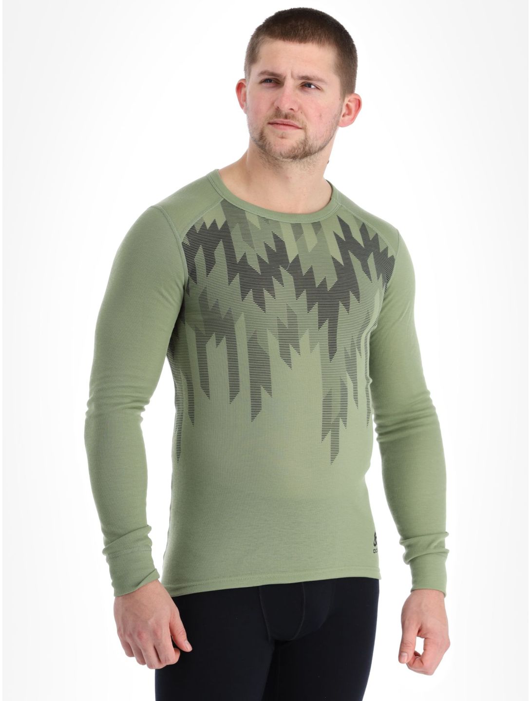 Odlo, Active Warm Eco Graphic Thermoshirt Herren Matte Green grün 