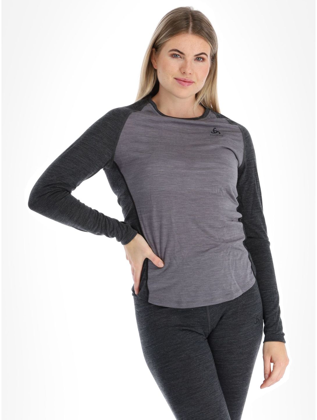 Odlo, Natural Performance PW 150 Thermoshirt Damen Grey Melange - Dark Grey Melange grau 