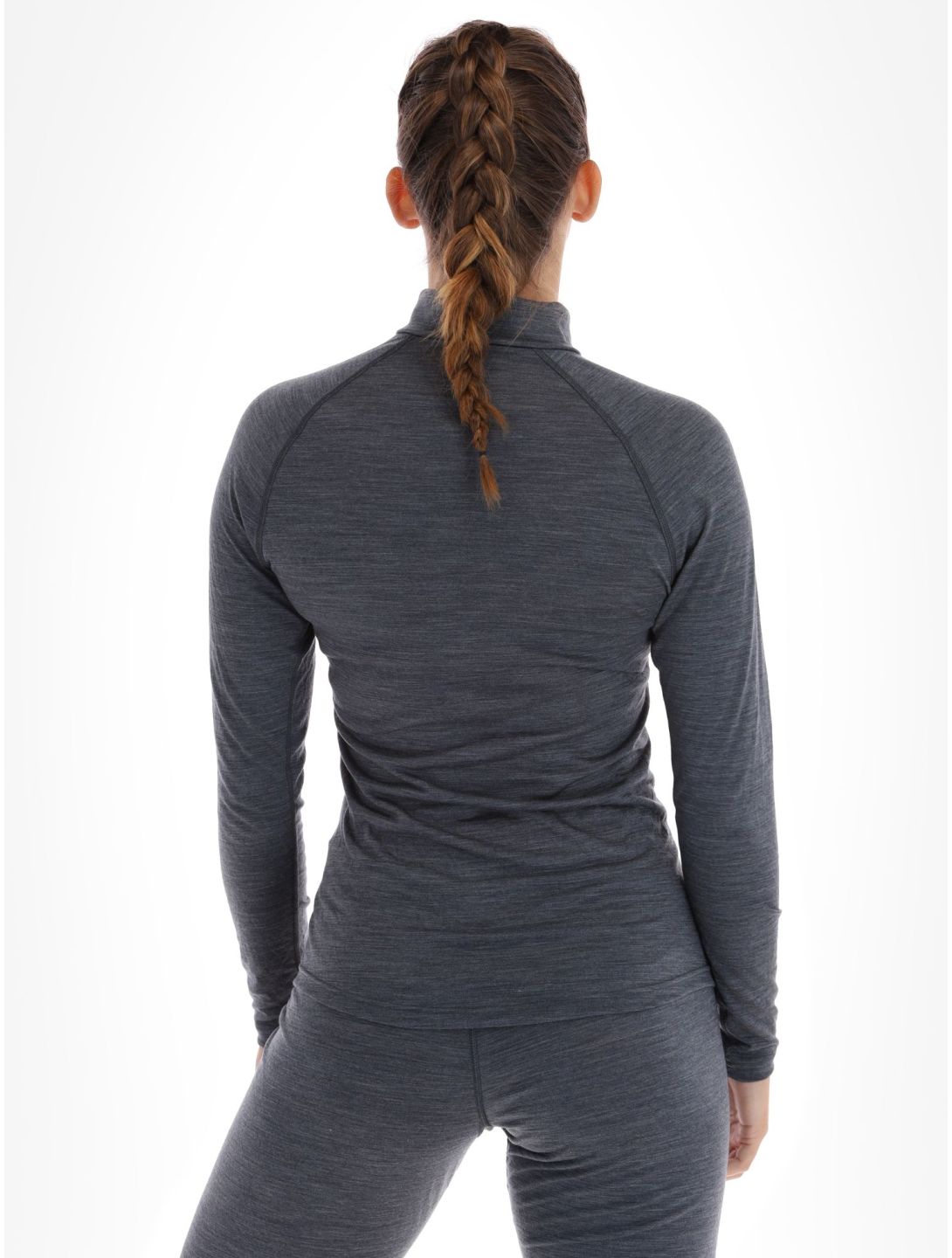 Odlo, Natural Performance PW 150 Pullover Damen Folkstone Gray - India Ink Melange grau 