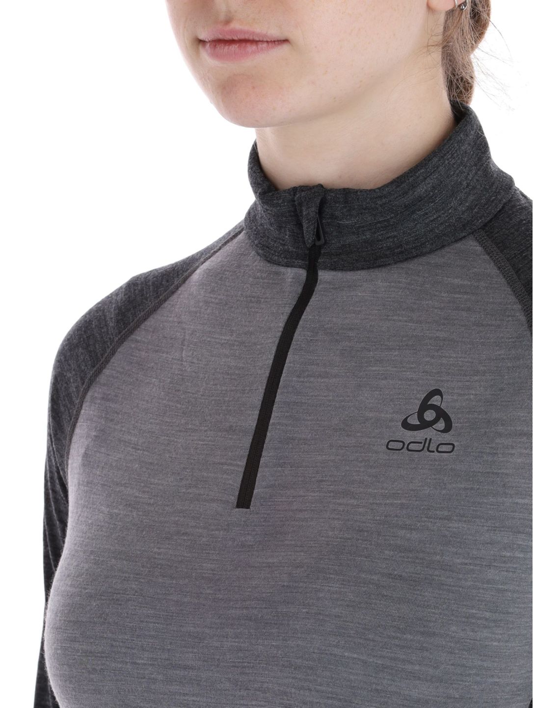 Odlo, Natural Performance PW 150 Pullover Damen Grey Melange - Dark Grey Melange grau 