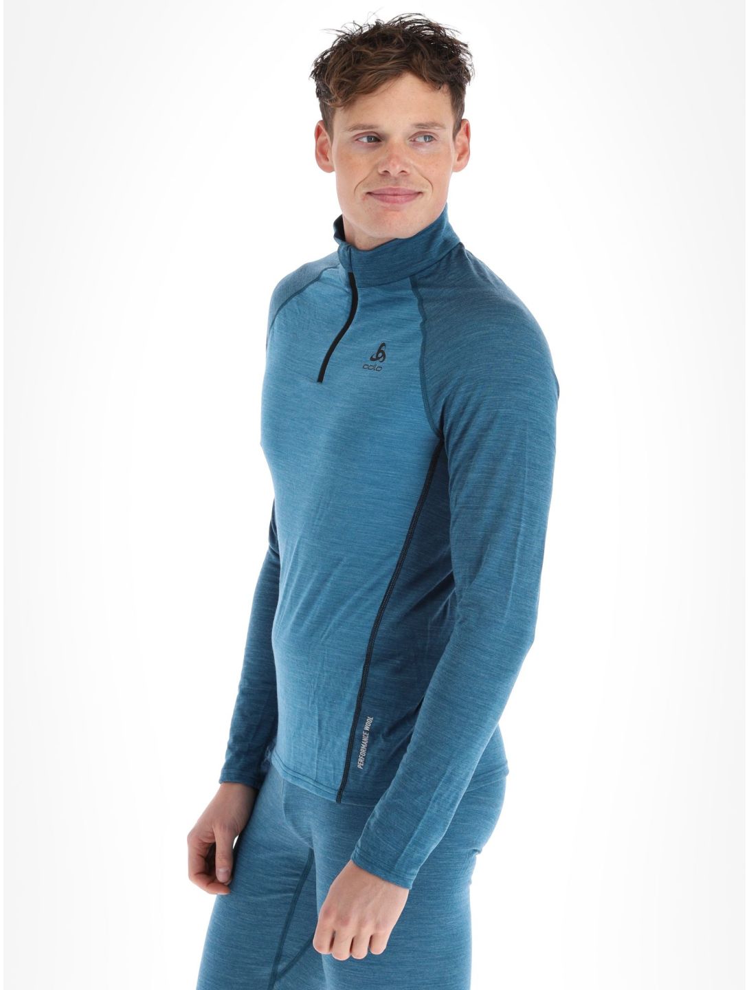 Odlo, Natural Performance PW 150 Pullover Herren Saxony Blue - Deep Dive Melange blau 