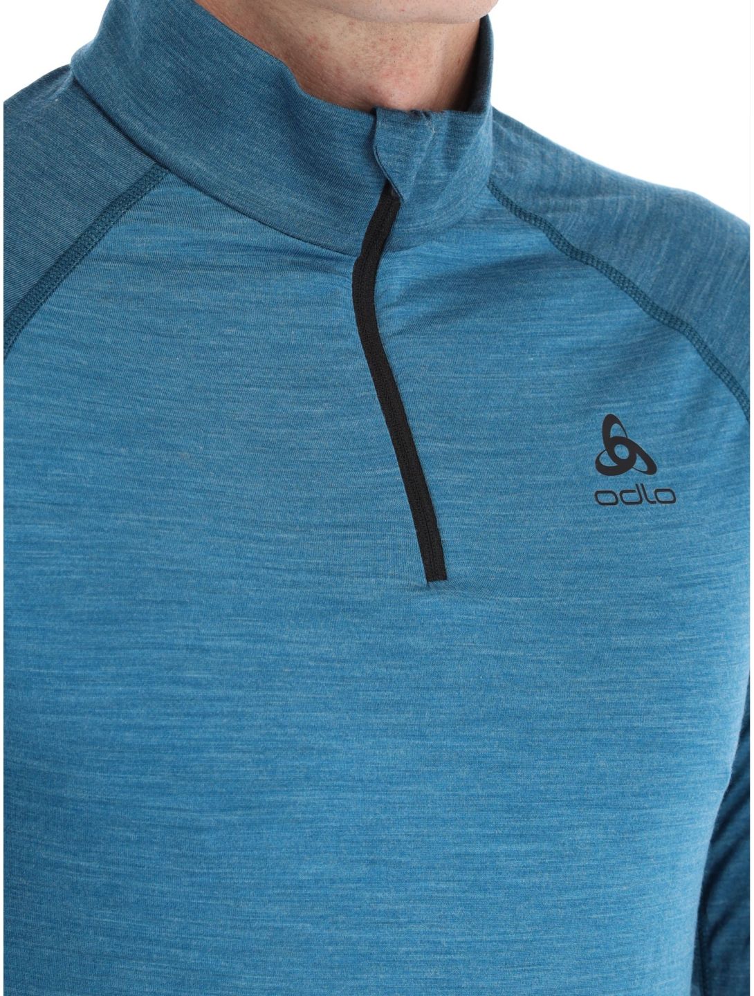 Odlo, Natural Performance PW 150 Pullover Herren Saxony Blue - Deep Dive Melange blau 