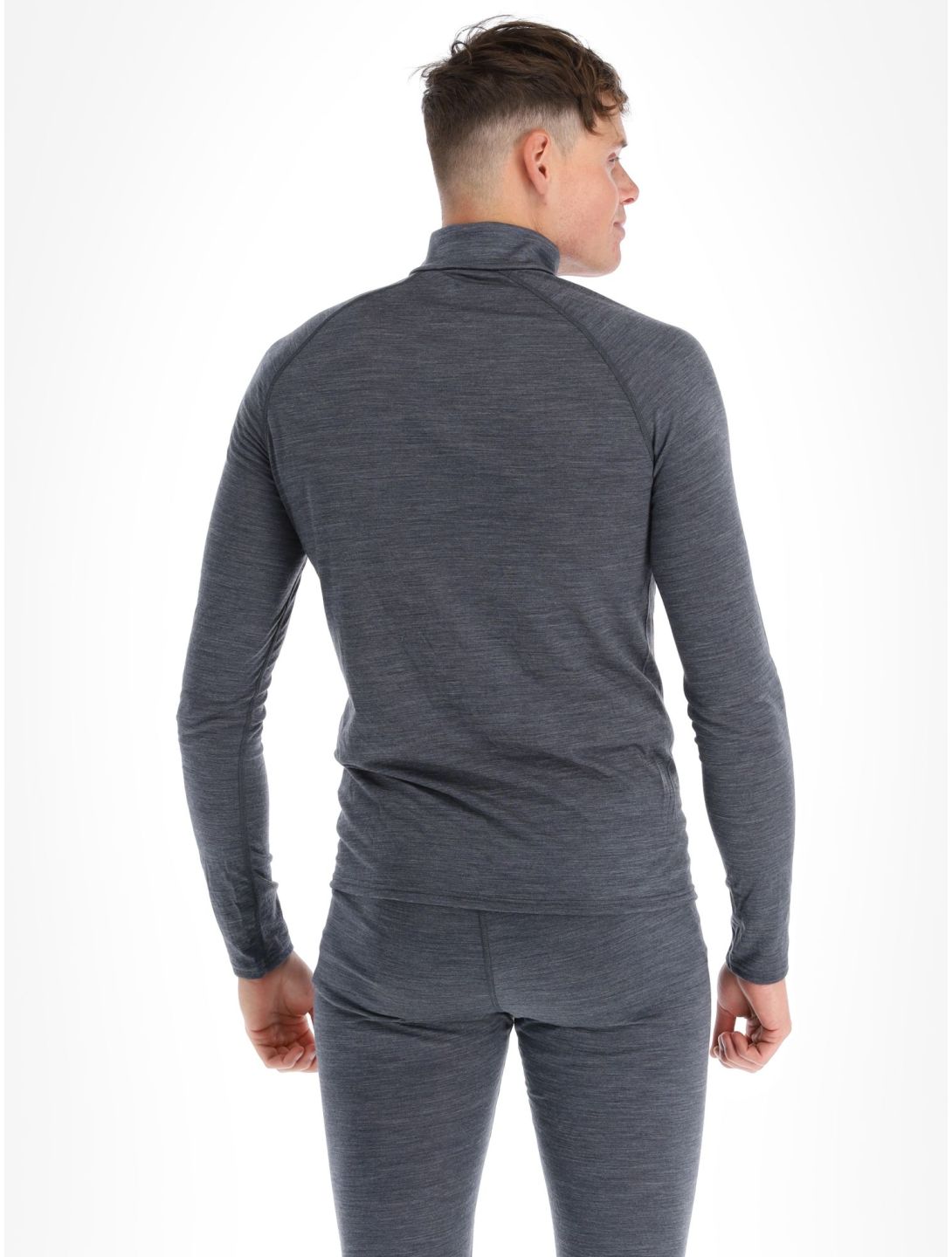 Odlo, Natural Performance PW 150 Pullover Herren Silver Cloud - India Ink Melange grau 