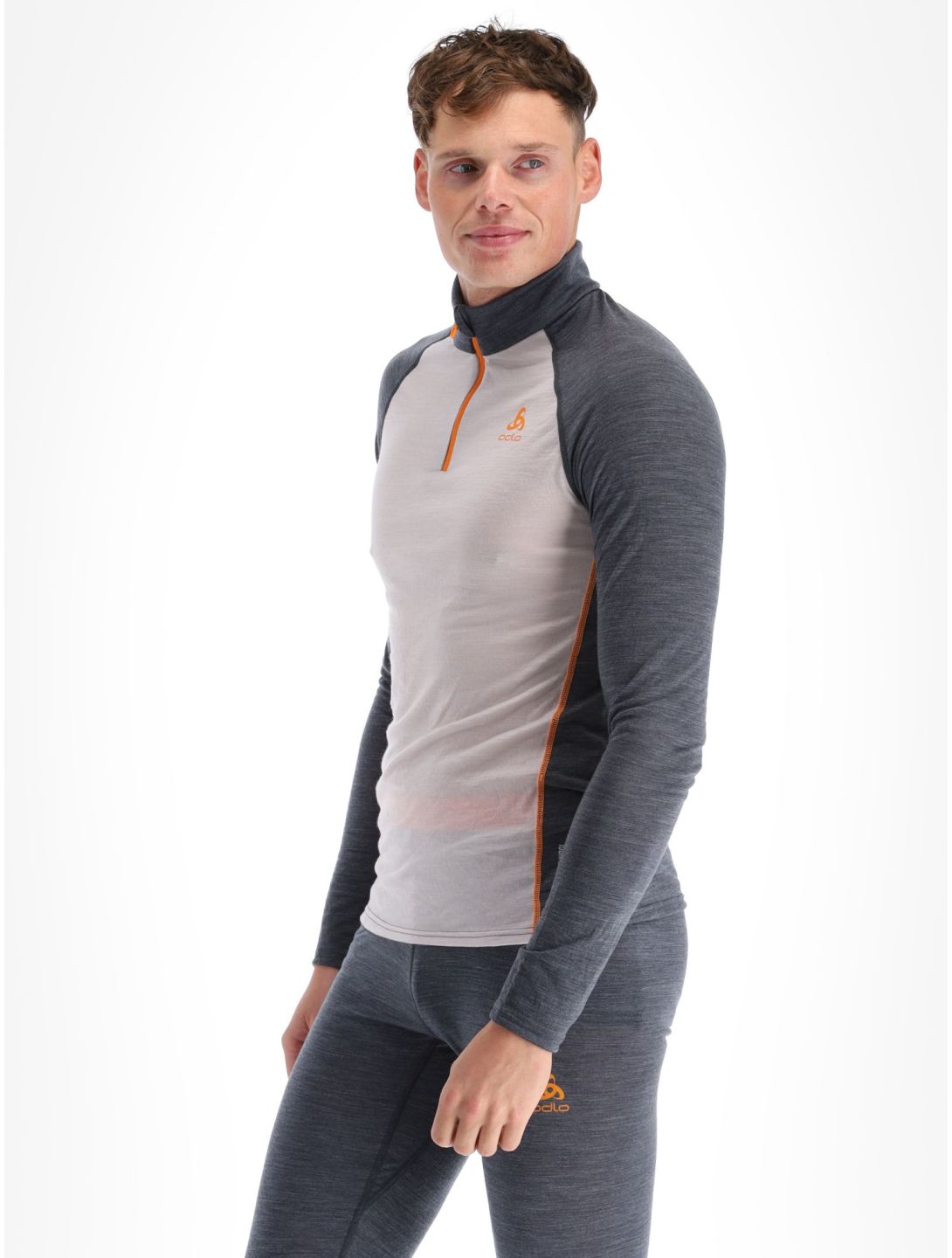 Odlo, Natural Performance PW 150 Pullover Herren Silver Cloud - India Ink Melange grau 