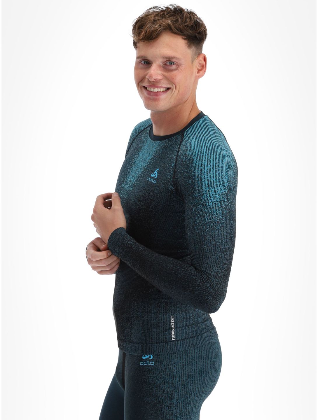 Odlo, Perfomance Eco Thermoshirt Herren Saxony Blue blau 