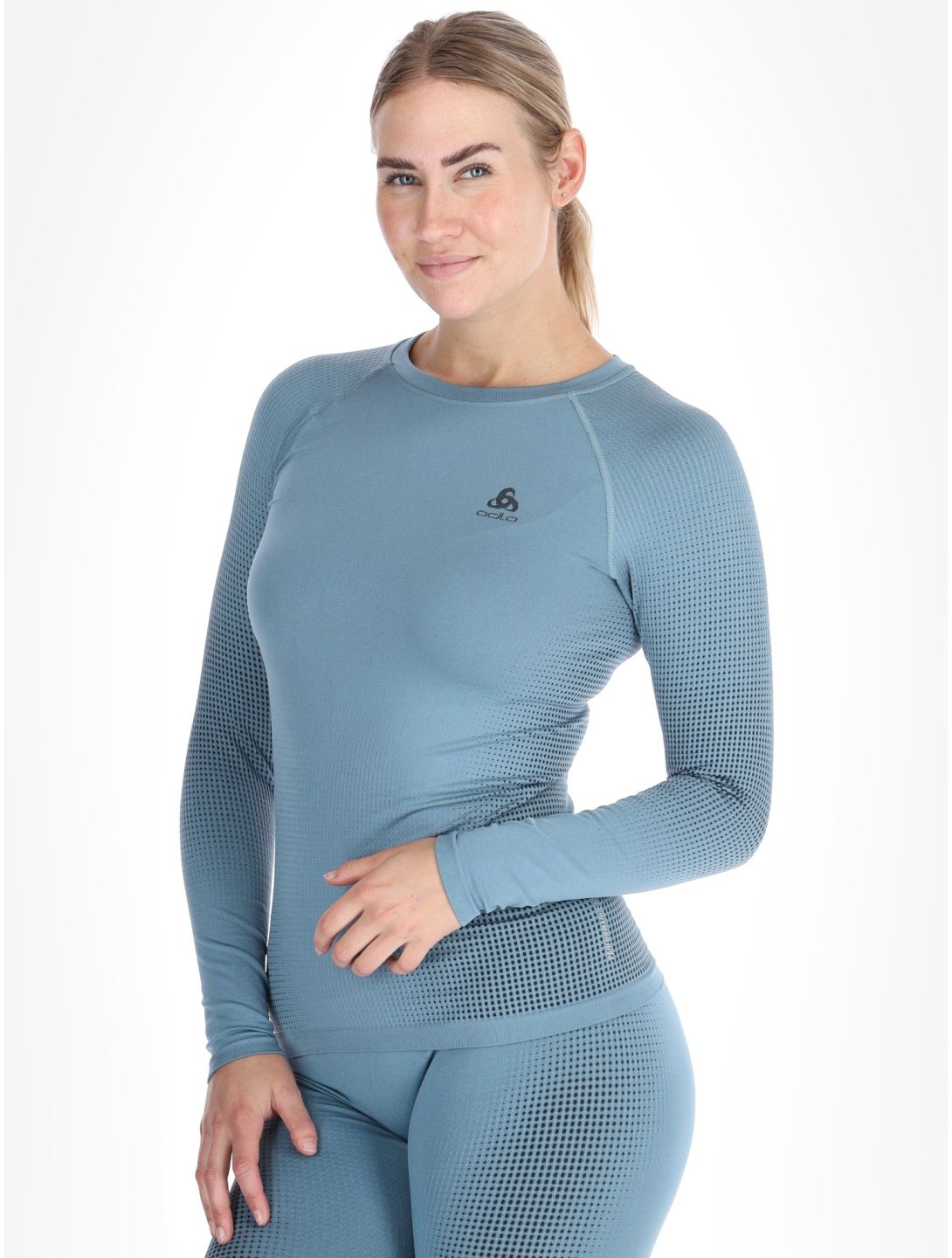 Odlo, Perfomance Warm Eco Thermoshirt Damen Provincial Blue blau 