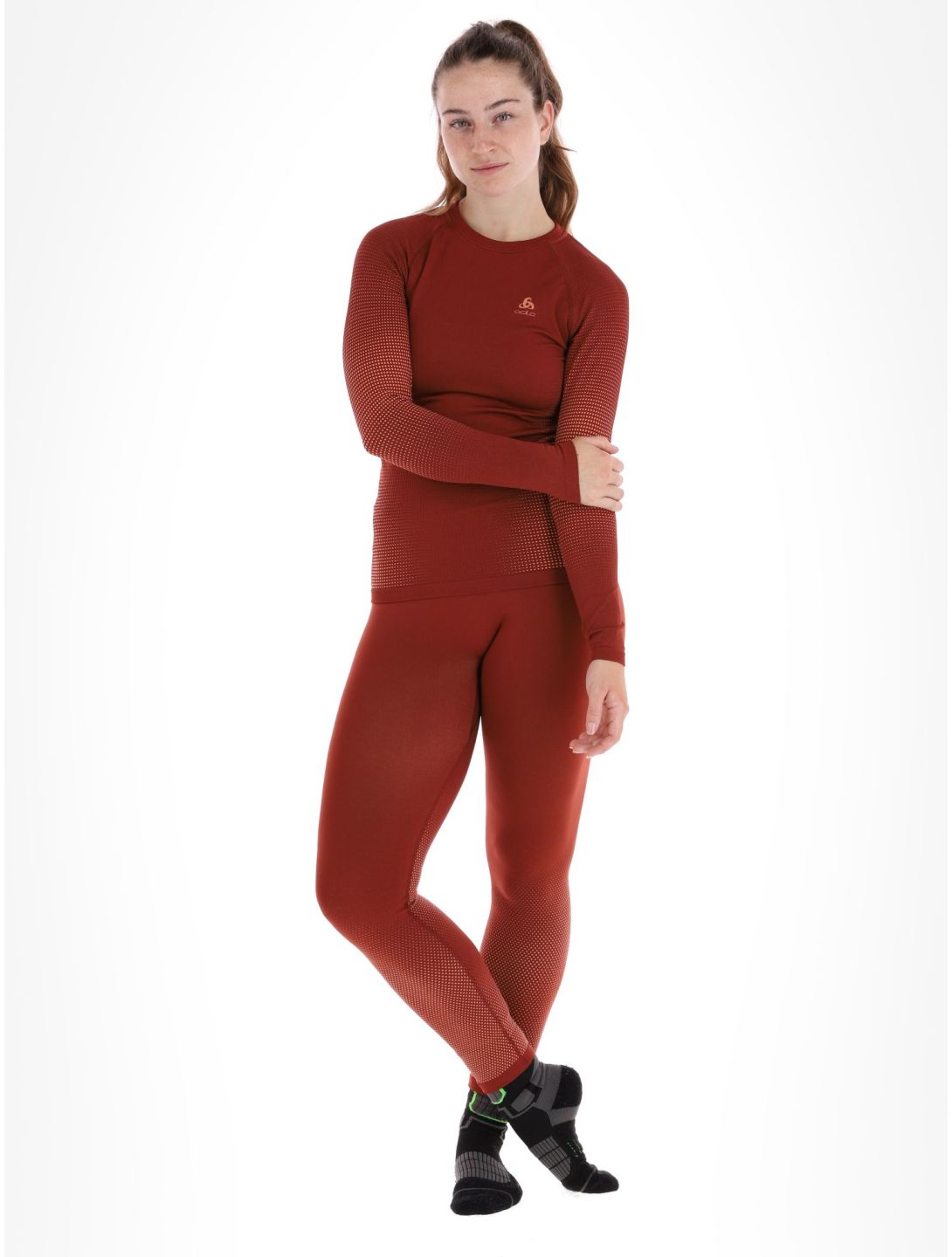 Odlo, Perfomance Warm Eco Thermoshirt Damen Spiced Apple burgund 