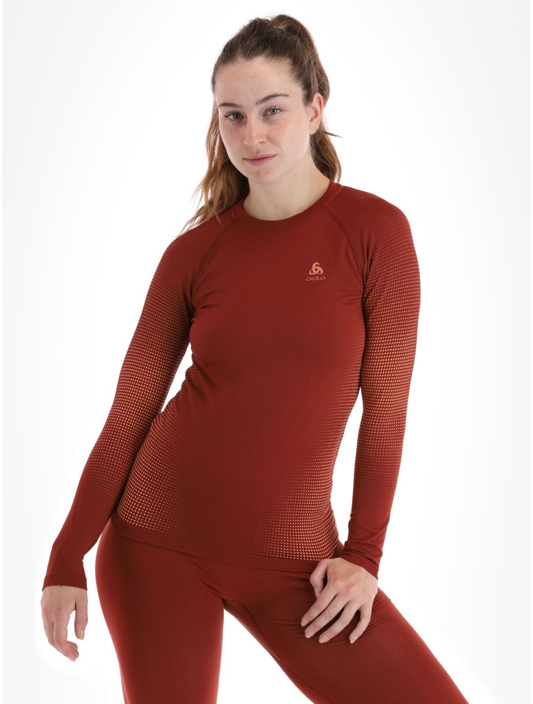 Odlo, Perfomance Warm Eco Thermoshirt Damen Spiced Apple burgund 