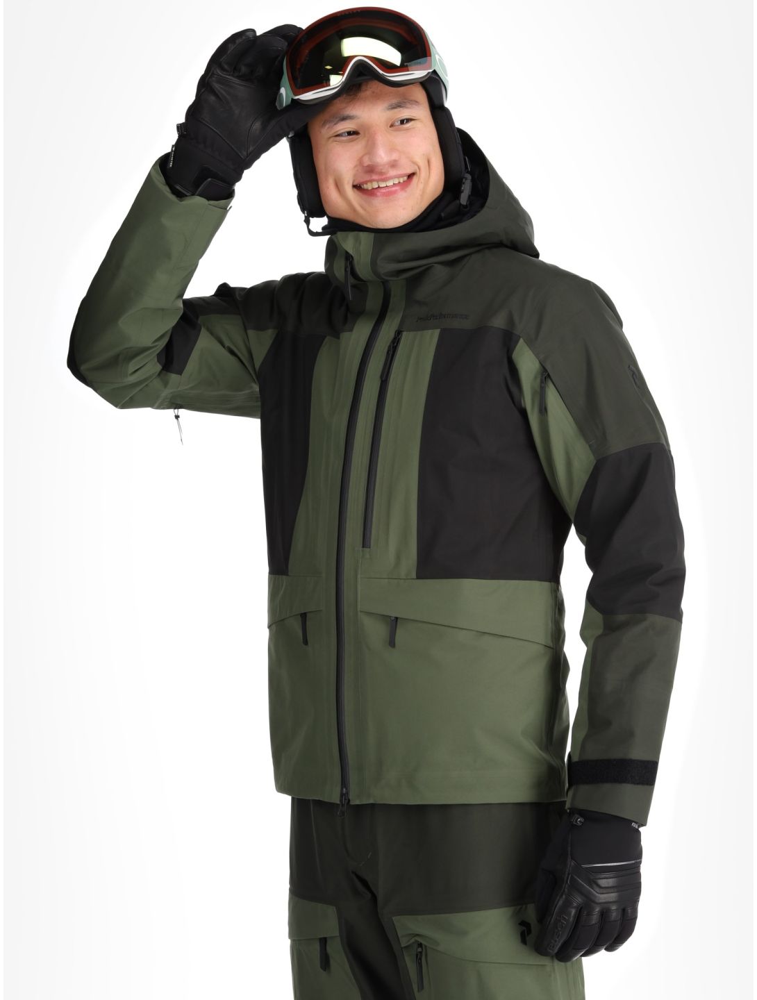 Peak Performance, M Gravity Gore-Tex 3L Hardshell Skijacke Herren Olive Extreme / Offblack / Pine Needle grün, schwarz 