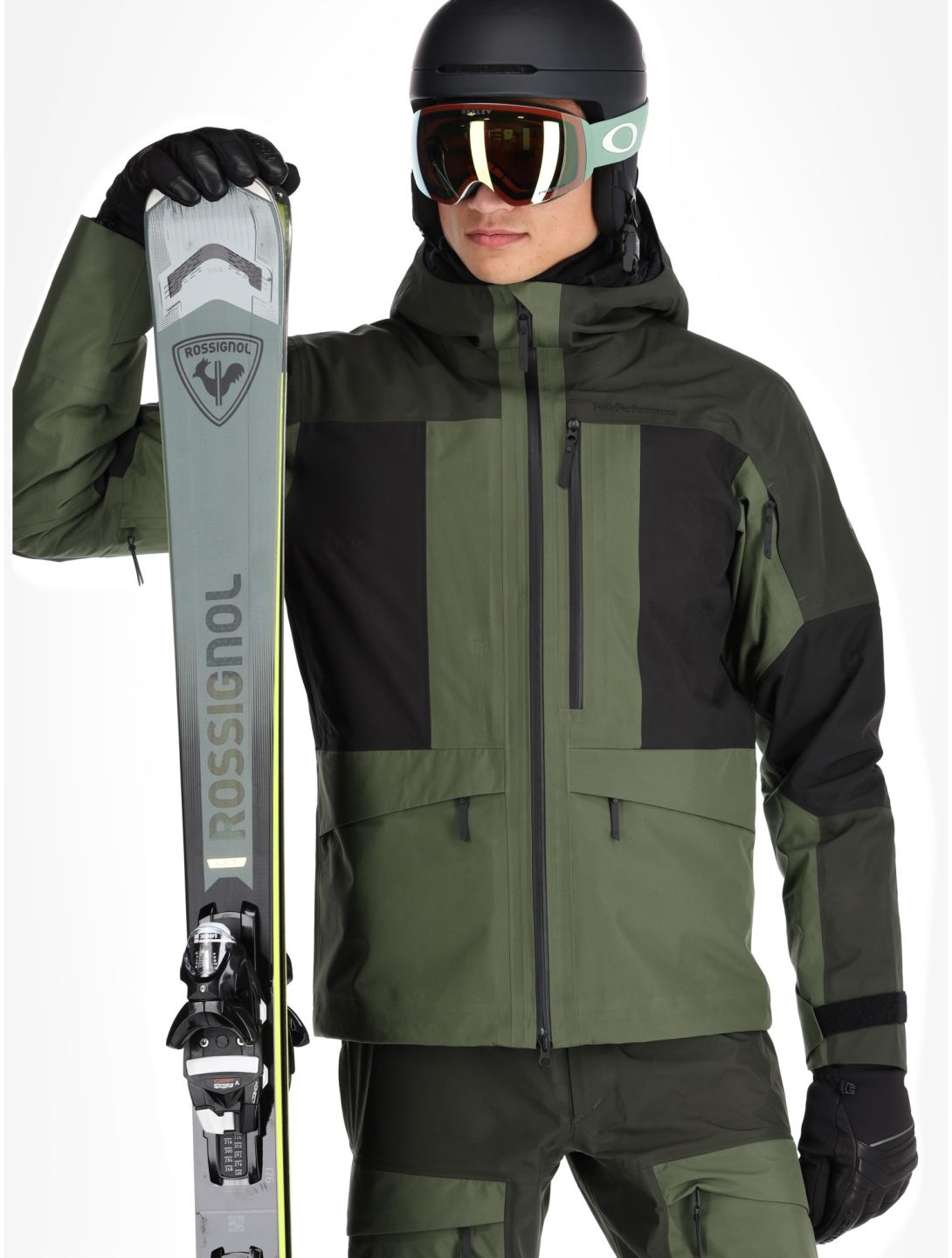 Peak Performance, M Gravity Gore-Tex 3L Hardshell Skijacke Herren Olive Extreme / Offblack / Pine Needle grün, schwarz 