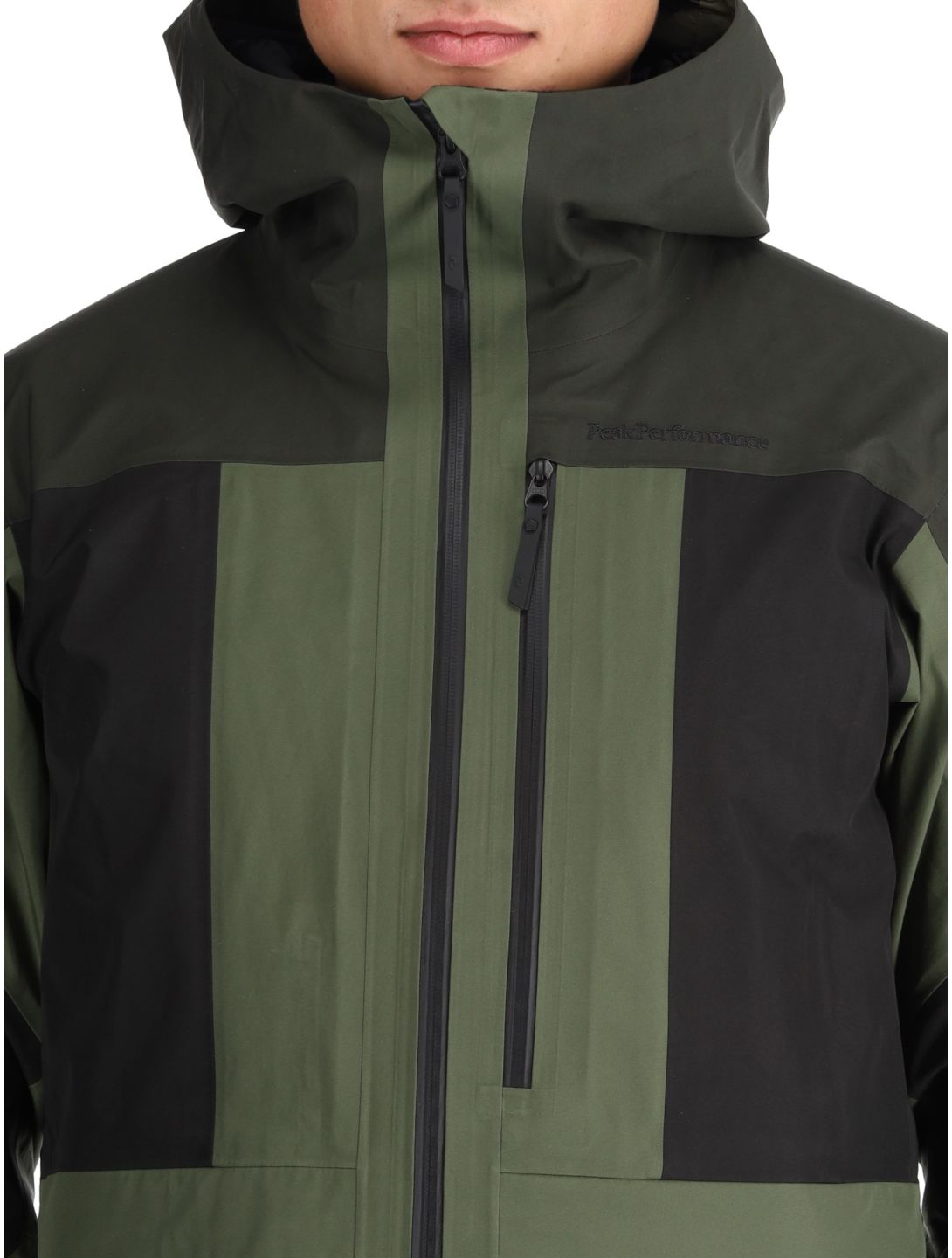 Peak Performance, M Gravity Gore-Tex 3L Hardshell Skijacke Herren Olive Extreme / Offblack / Pine Needle grün, schwarz 