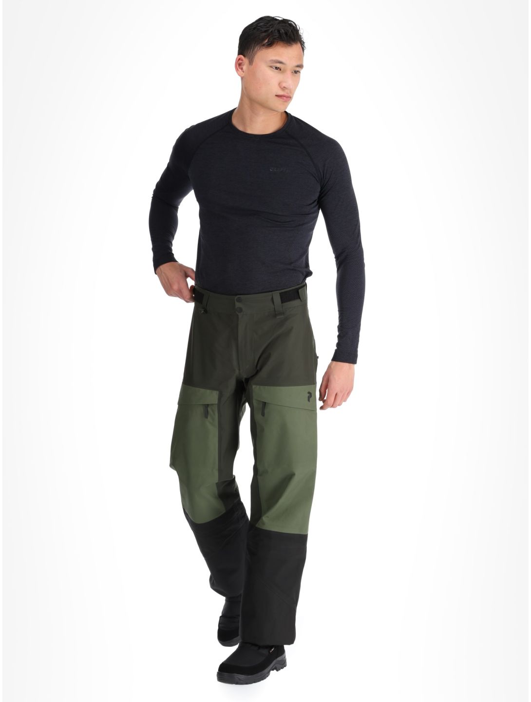 Peak Performance, M Gravity Gore-Tex 3L Hardshell Skihose Herren Olive Extreme / Pine Needle / Offblack grün, schwarz 