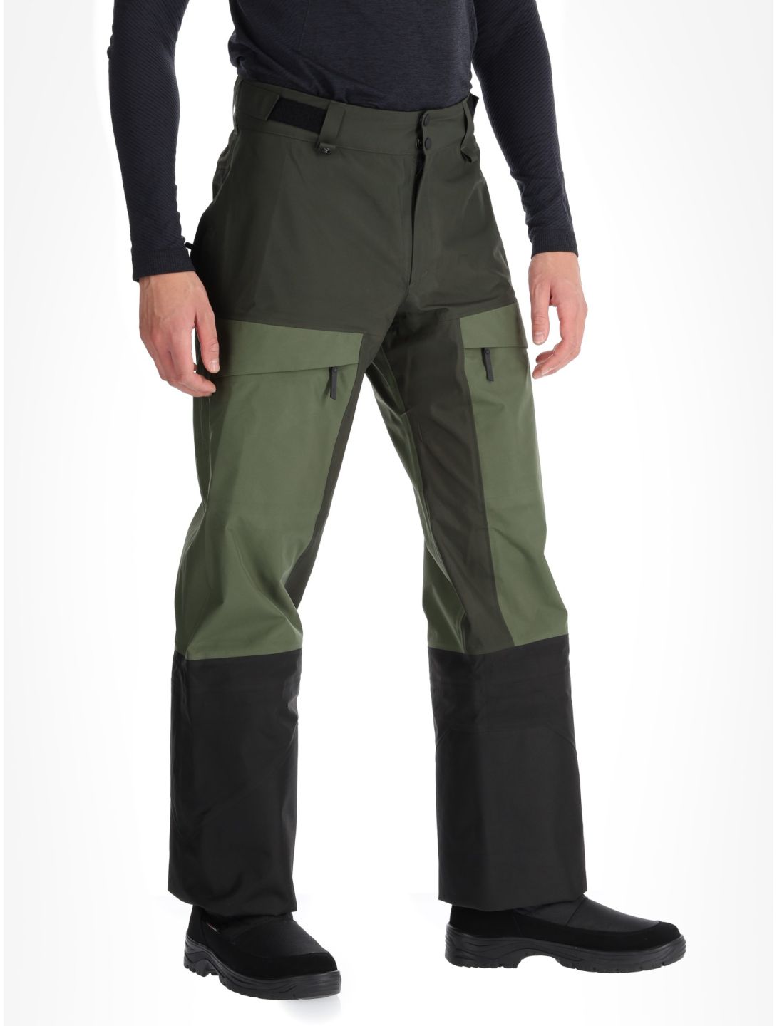 Peak Performance, M Gravity Gore-Tex 3L Hardshell Skihose Herren Olive Extreme / Pine Needle / Offblack grün, schwarz 