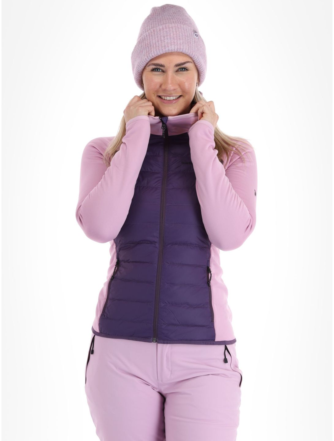 Peak Performance, W Down Hybrid Hood Jacke Damen Indigo Statice Lilac rosa 