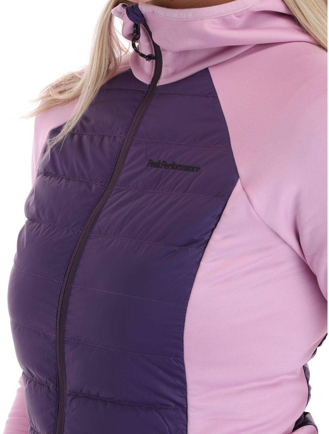 Peak Performance, W Down Hybrid Hood Jacke Damen Indigo Statice Lilac rosa 