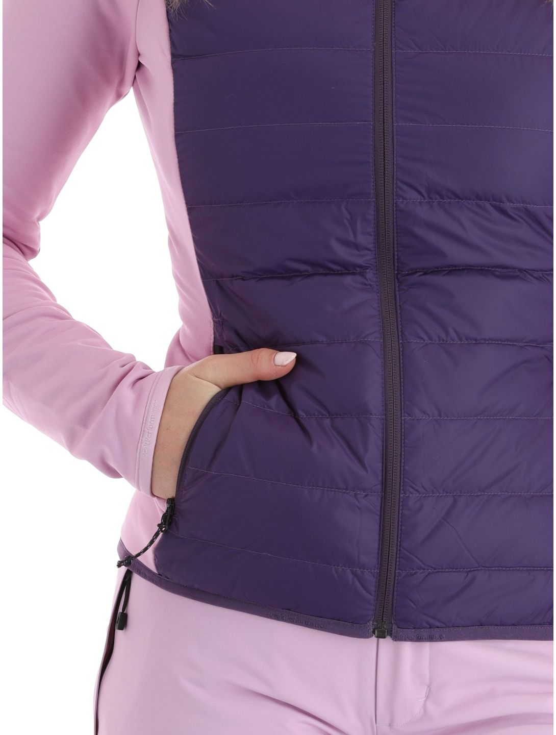 Peak Performance, W Down Hybrid Hood Jacke Damen Indigo Statice Lilac rosa 