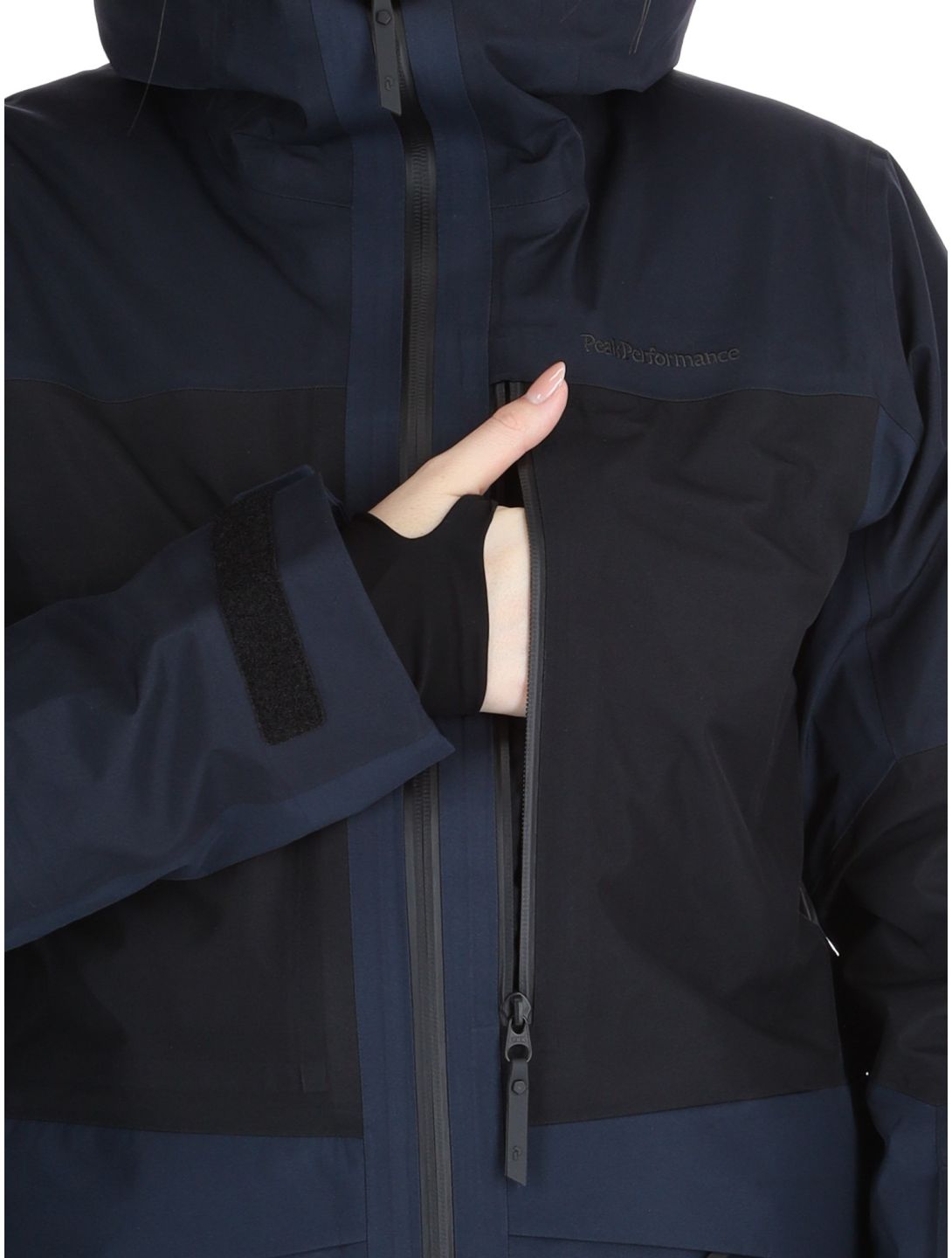 Peak Performance, W Gravity Gore-Tex 3L Hardshell Skijacke Damen Salute Blue / Black / Blue Shadow blau, schwarz 