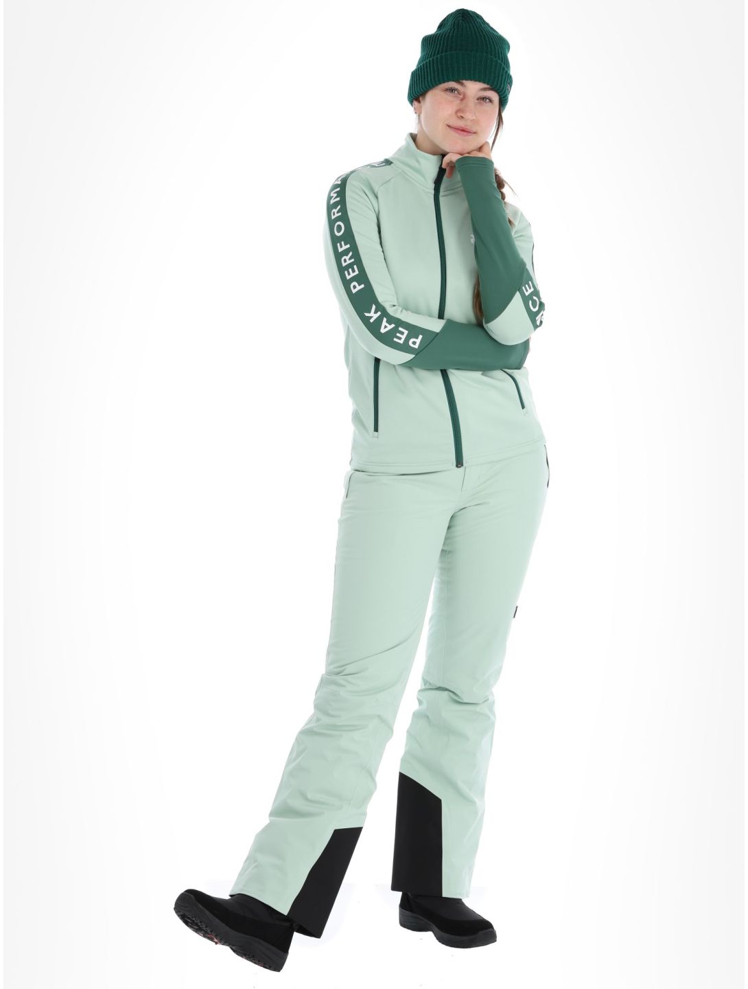 Peak Performance, W Rider Mid Zip Jacke Damen Delta Green Smoke Pine grün 