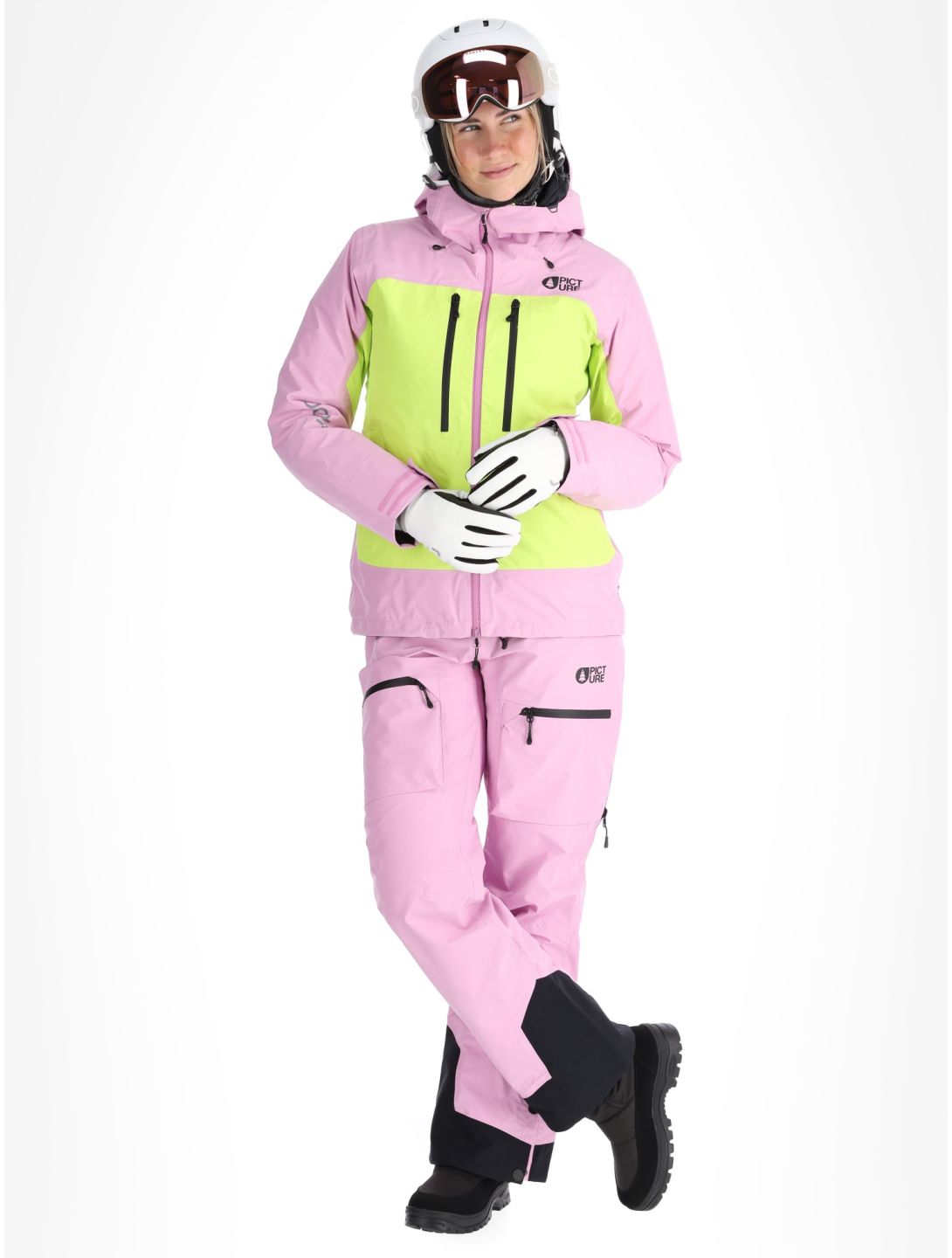 Picture, Acidid 3L Hardshell Skijacke Damen Orchid Acid Lime grün, rosa 