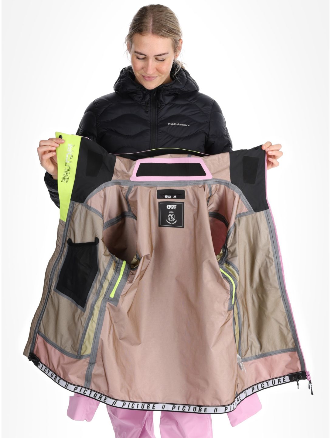 Picture, Acidid 3L Hardshell Skijacke Damen Orchid Acid Lime grün, rosa 