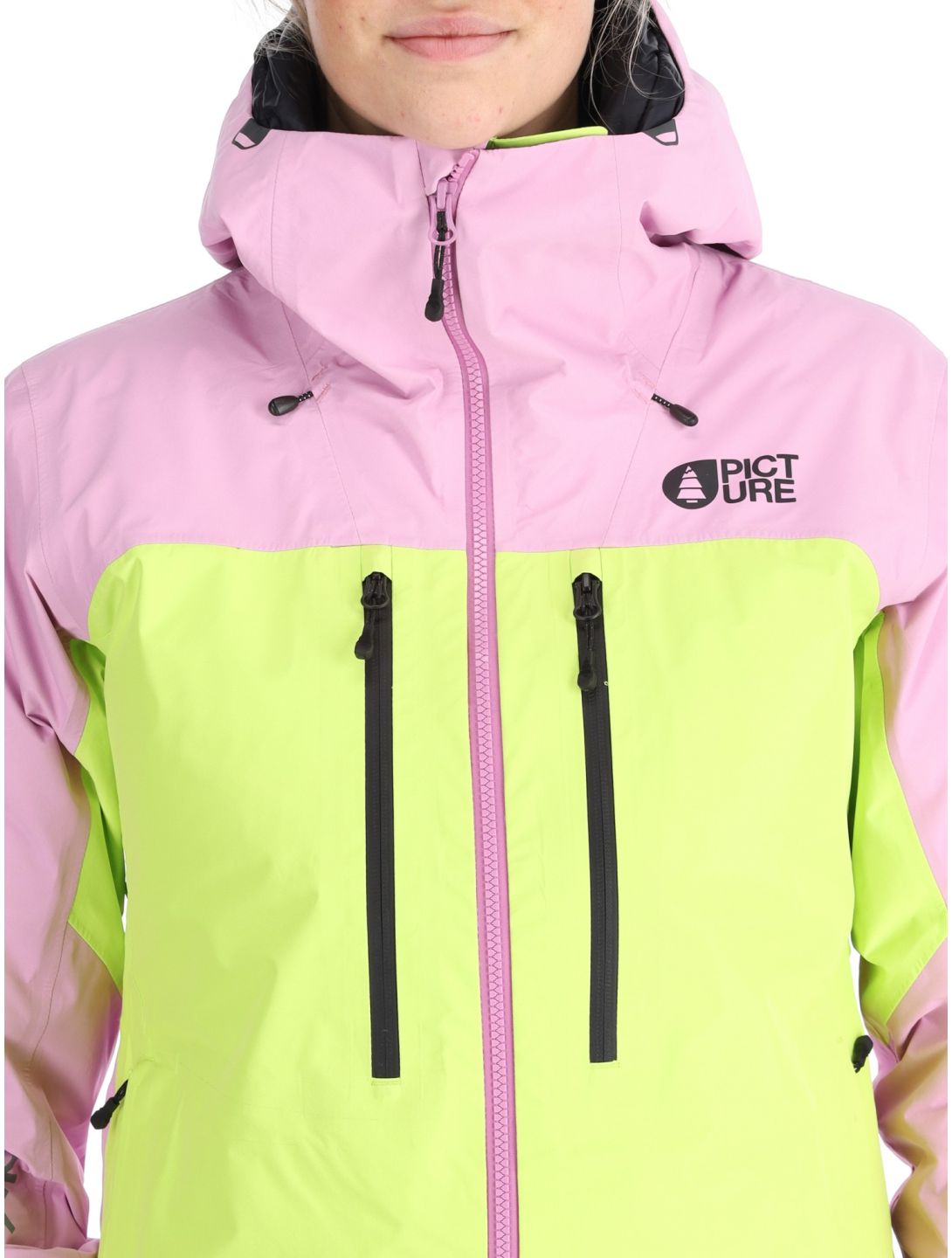 Picture, Acidid 3L Hardshell Skijacke Damen Orchid Acid Lime grün, rosa 