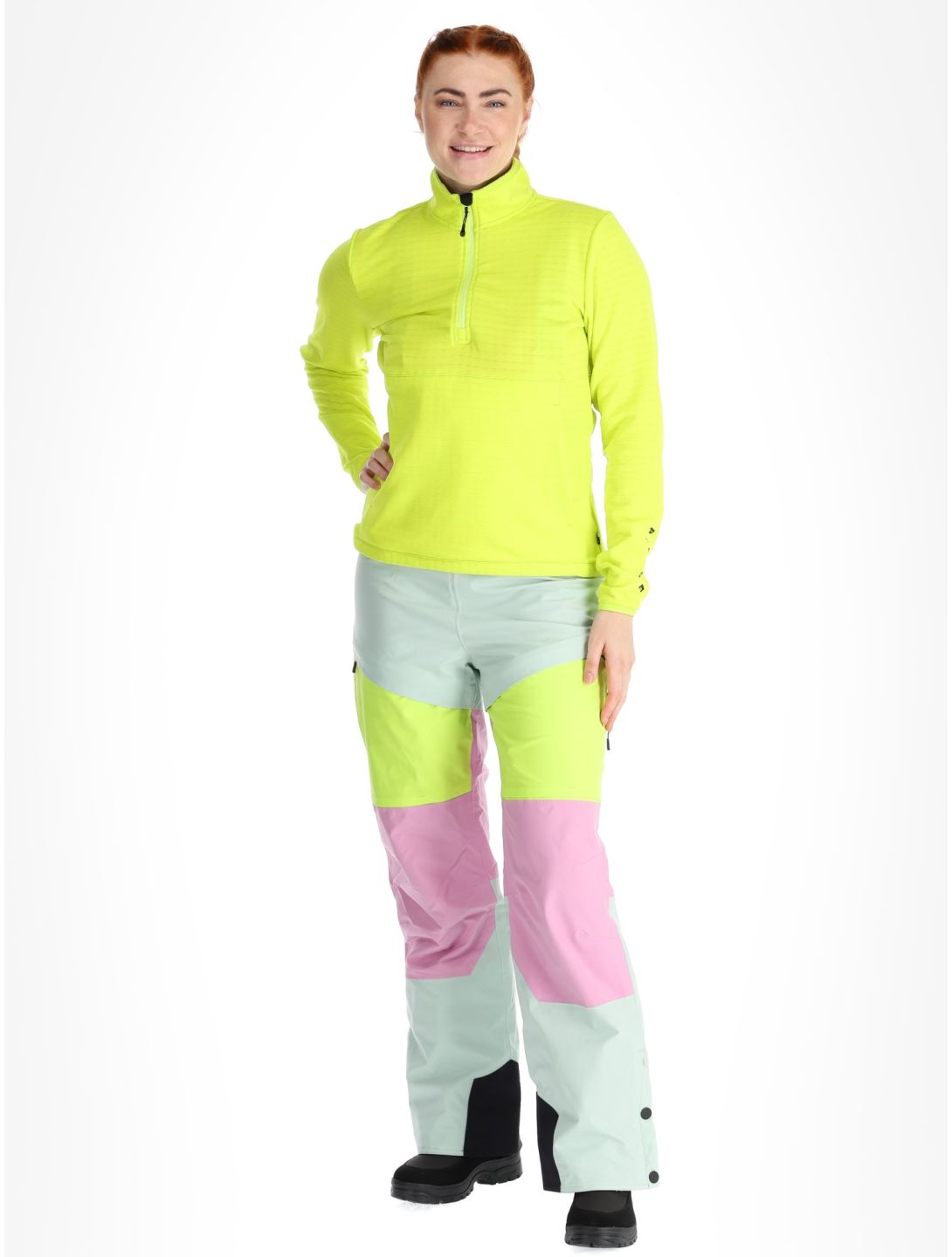 Picture, Bake W 1/4 Grid Pullover Damen Acid Lime grün 