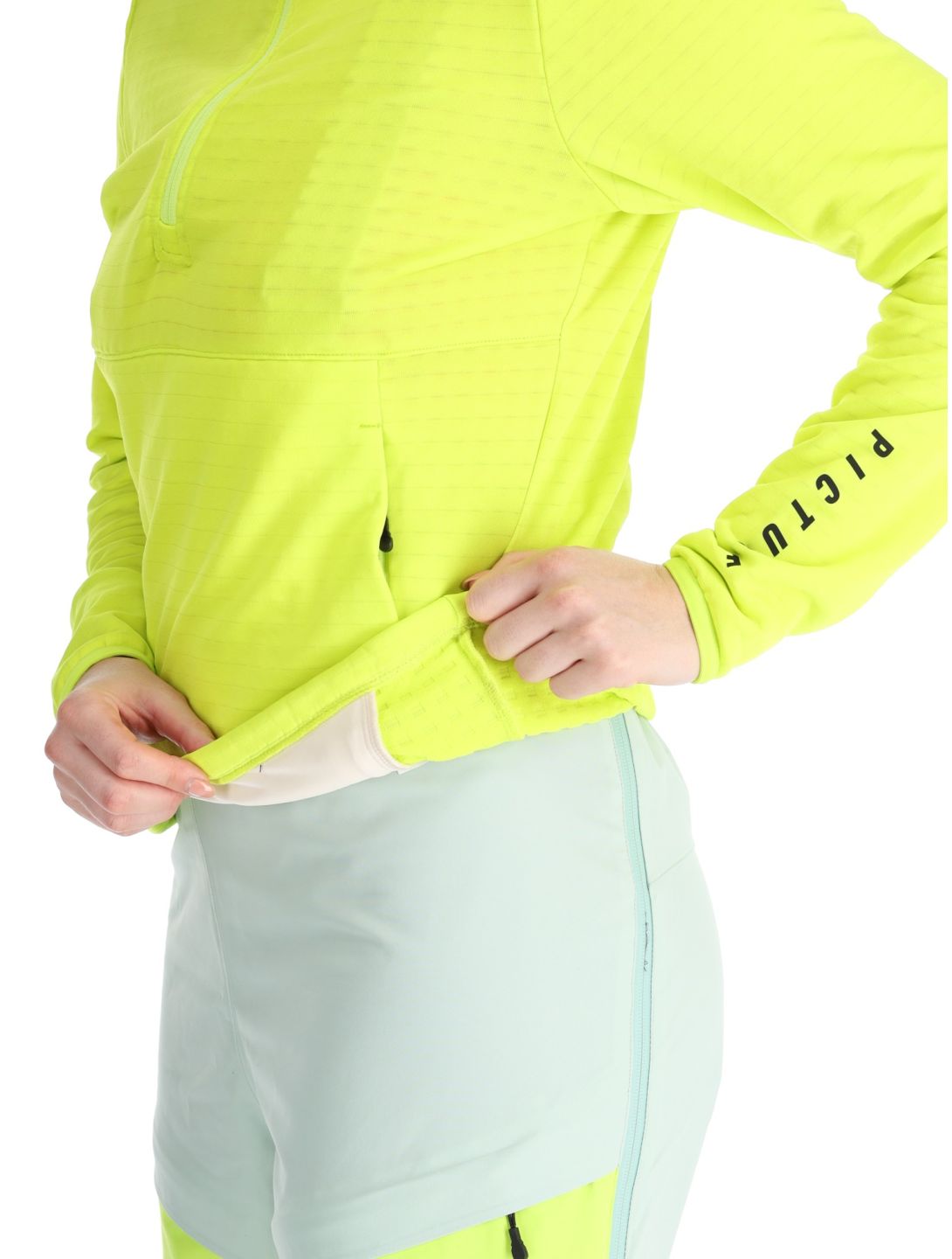 Picture, Bake W 1/4 Grid Pullover Damen Acid Lime grün 