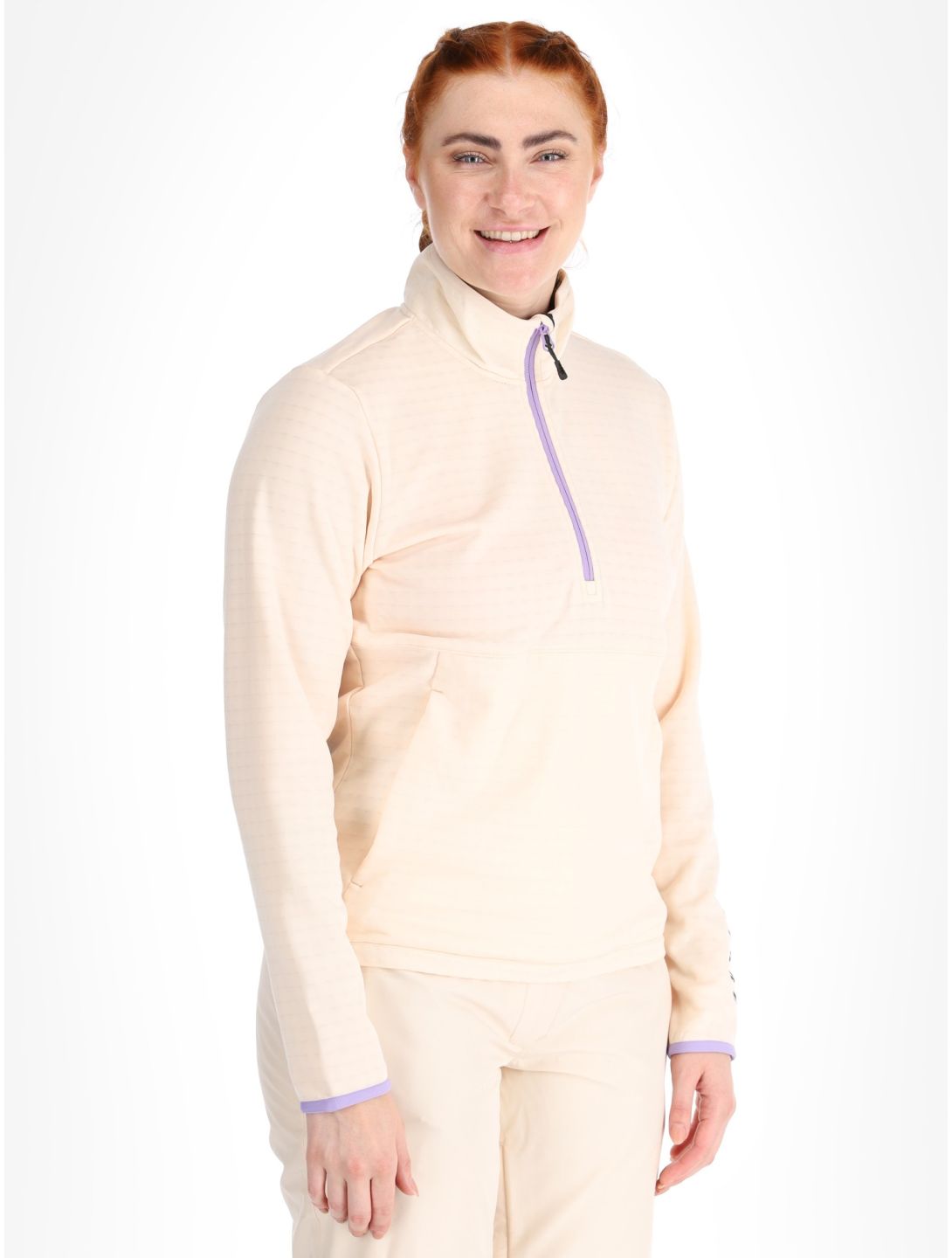 Picture, Bake W 1/4 Grid Pullover Damen Vanilla beige 