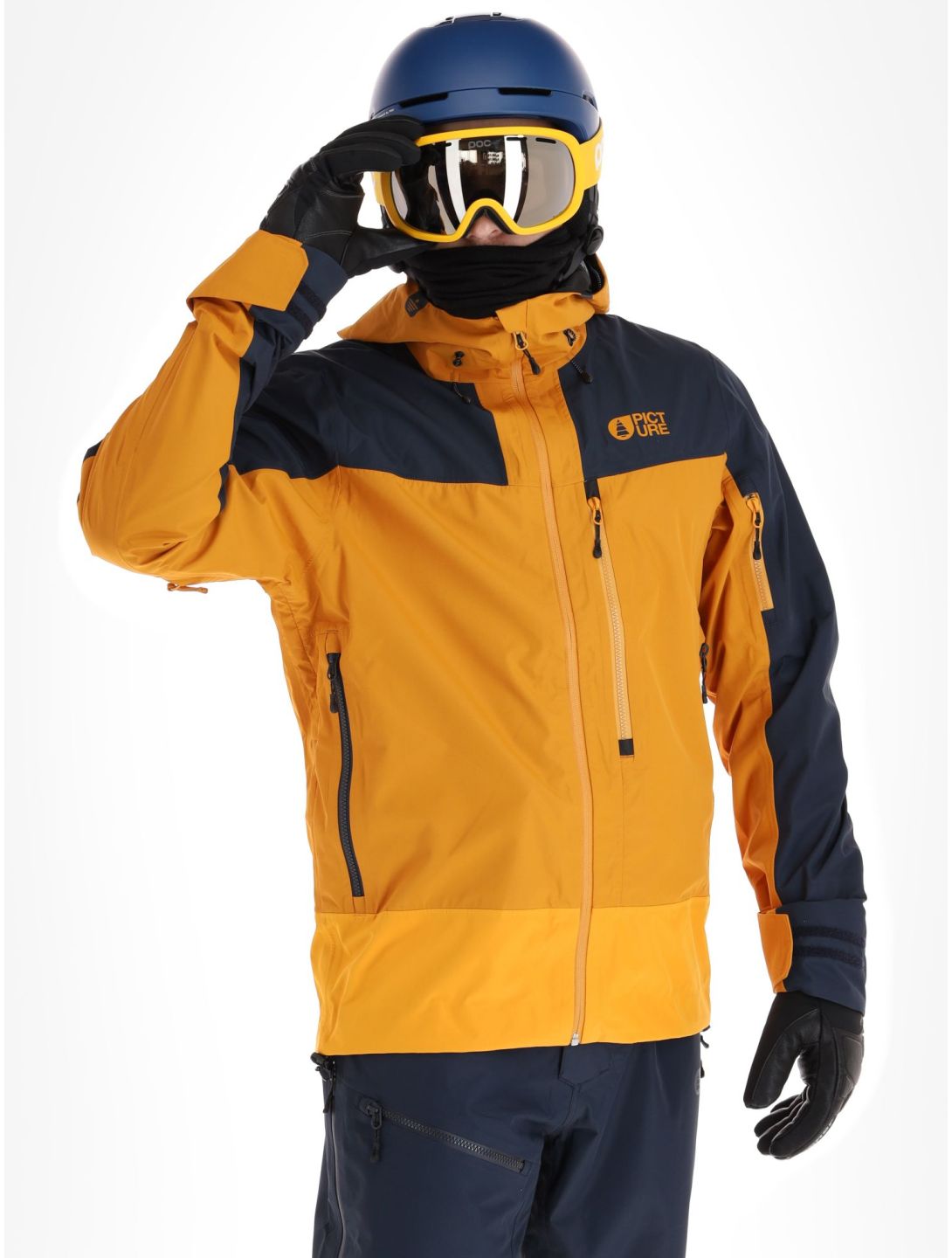 Picture, Broader 3L Hardshell Skijacke Herren Camel-Dark Blue blau, orange 