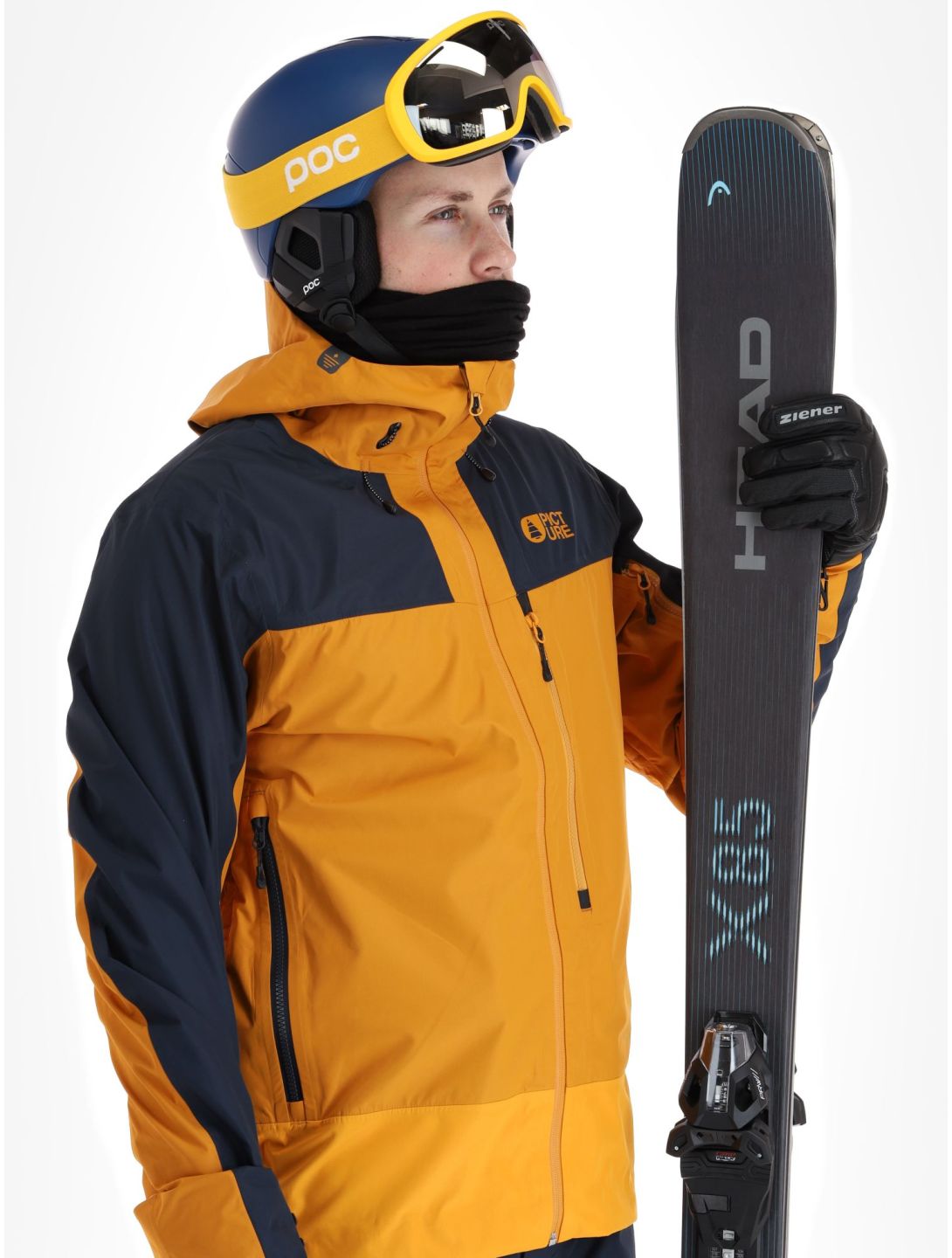 Picture, Broader 3L Hardshell Skijacke Herren Camel-Dark Blue blau, orange 