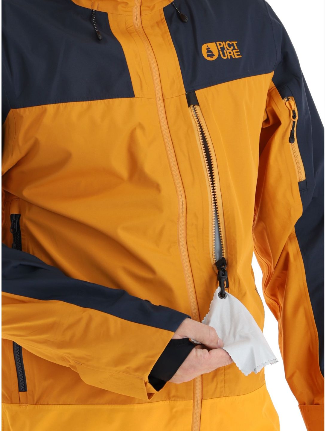 Picture, Broader 3L Hardshell Skijacke Herren Camel-Dark Blue blau, orange 