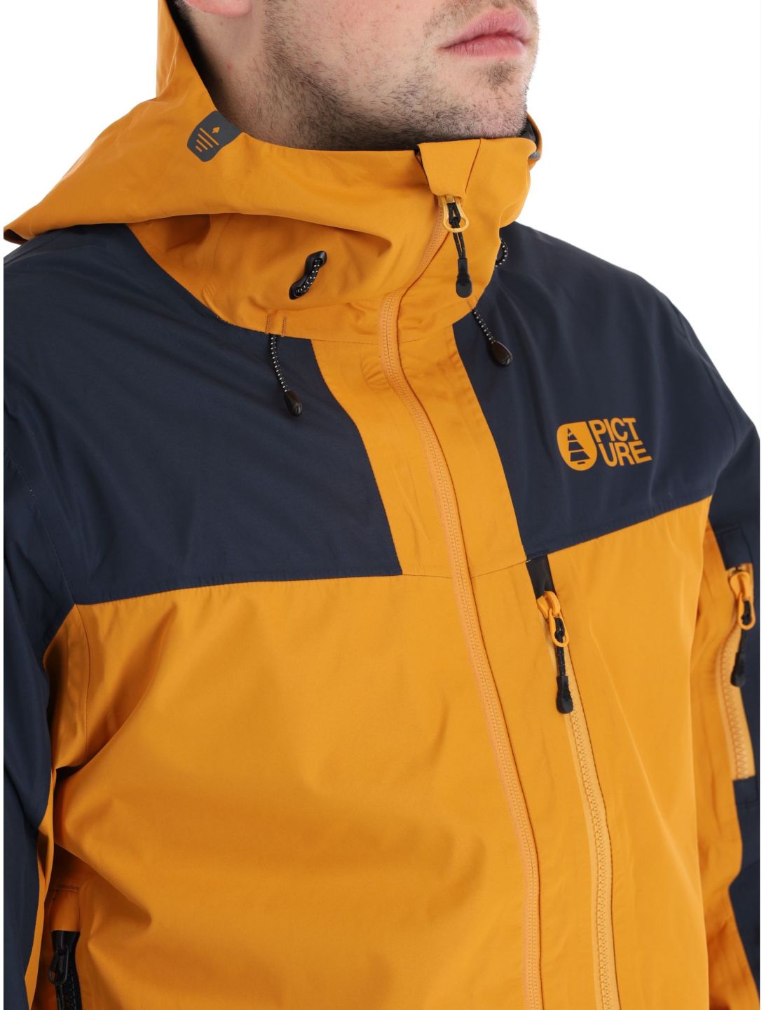 Picture, Broader 3L Hardshell Skijacke Herren Camel-Dark Blue blau, orange 