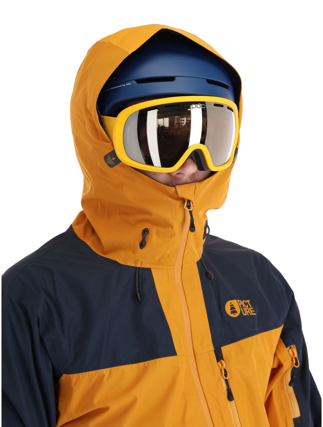 Picture, Broader 3L Hardshell Skijacke Herren Camel-Dark Blue blau, orange 