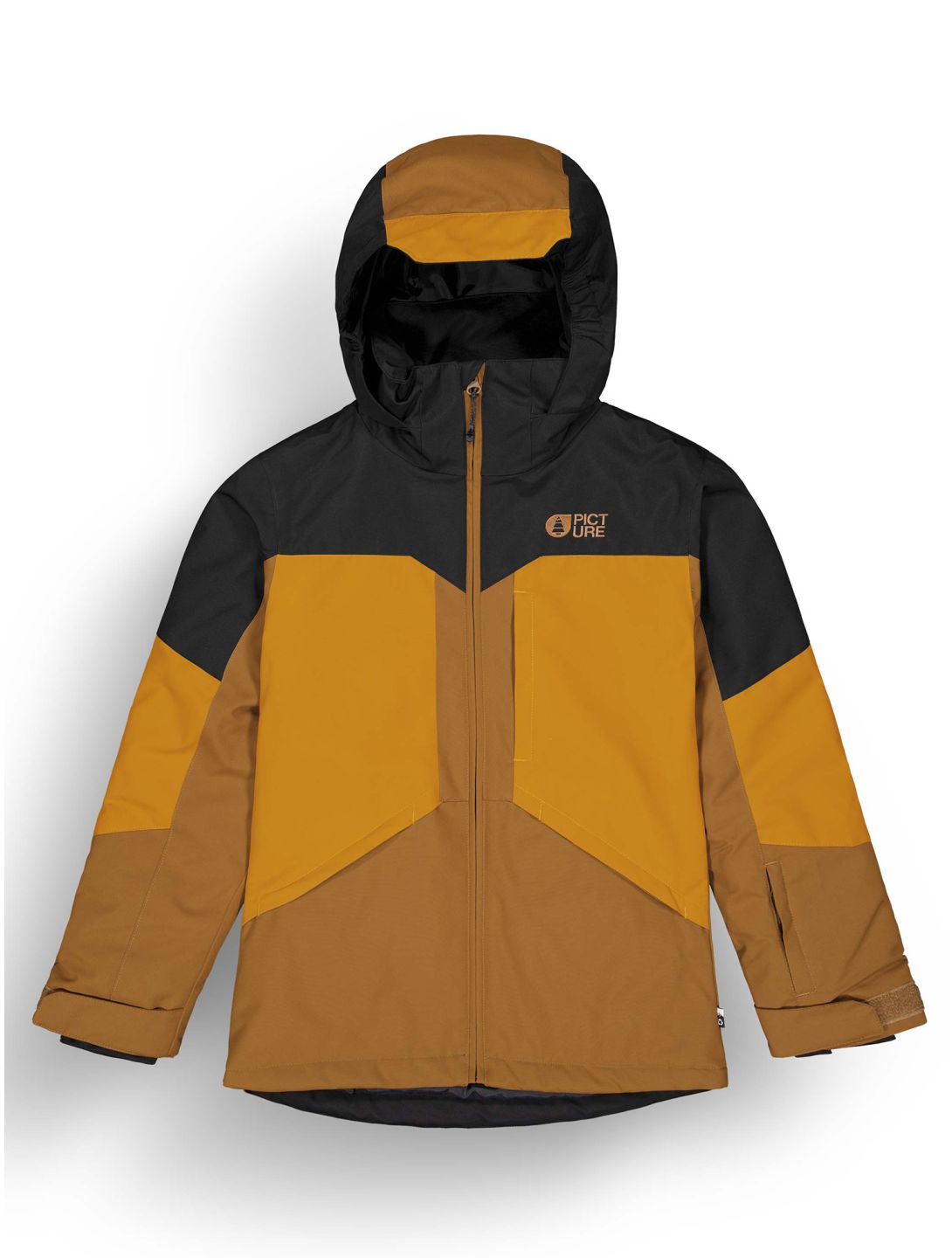 Picture, Cossmo Skijacke Kinder Black Honey Chocolate braun, orange, schwarz 