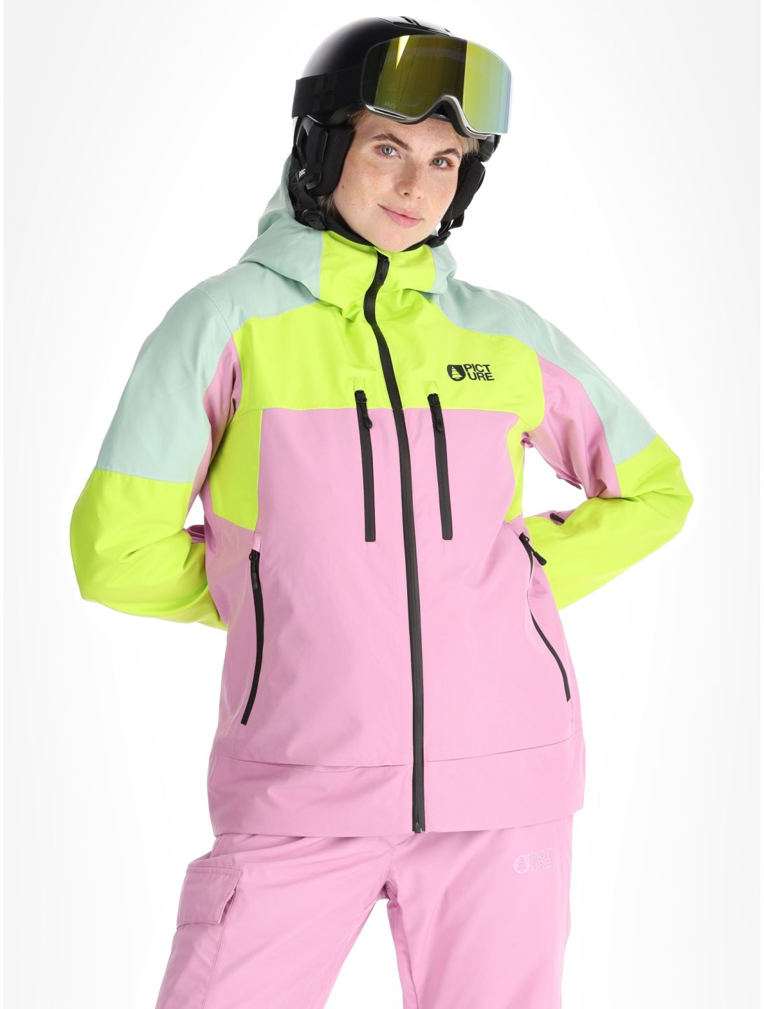 Picture, Exa Skijacke Damen Orchid Acid Lime Silt Green grün, rosa 