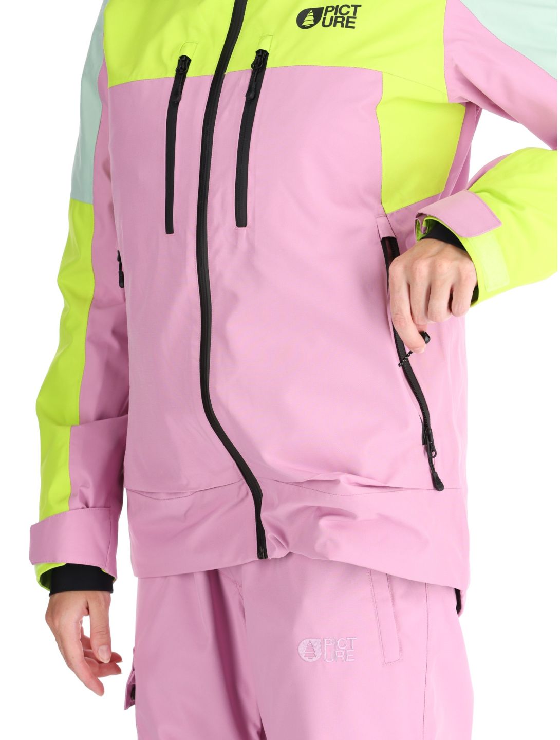 Picture, Exa Skijacke Damen Orchid Acid Lime Silt Green grün, rosa 