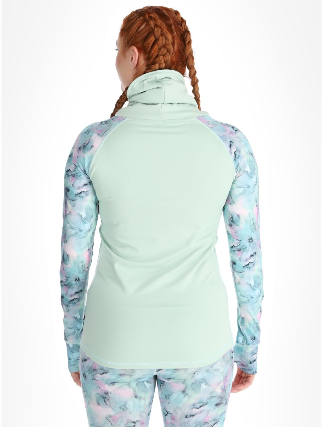 Picture, Pagaya High Fleece Thermoshirt Damen Blurry Water Silt Green grün 