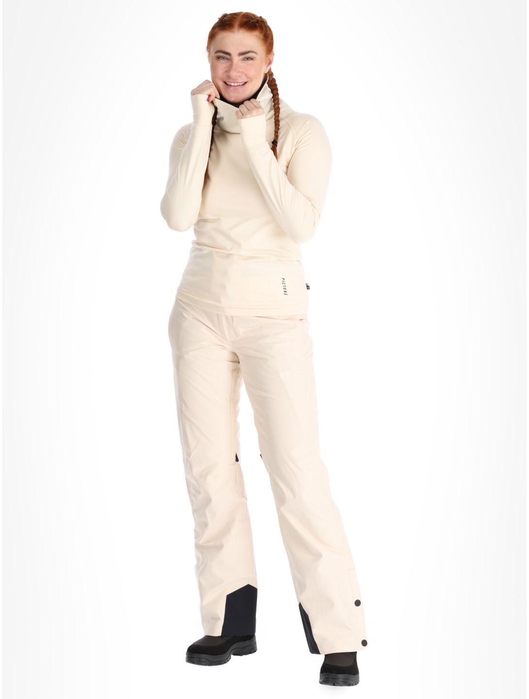 Picture, Pagaya High Fleece Thermoshirt Damen Vanilla beige 