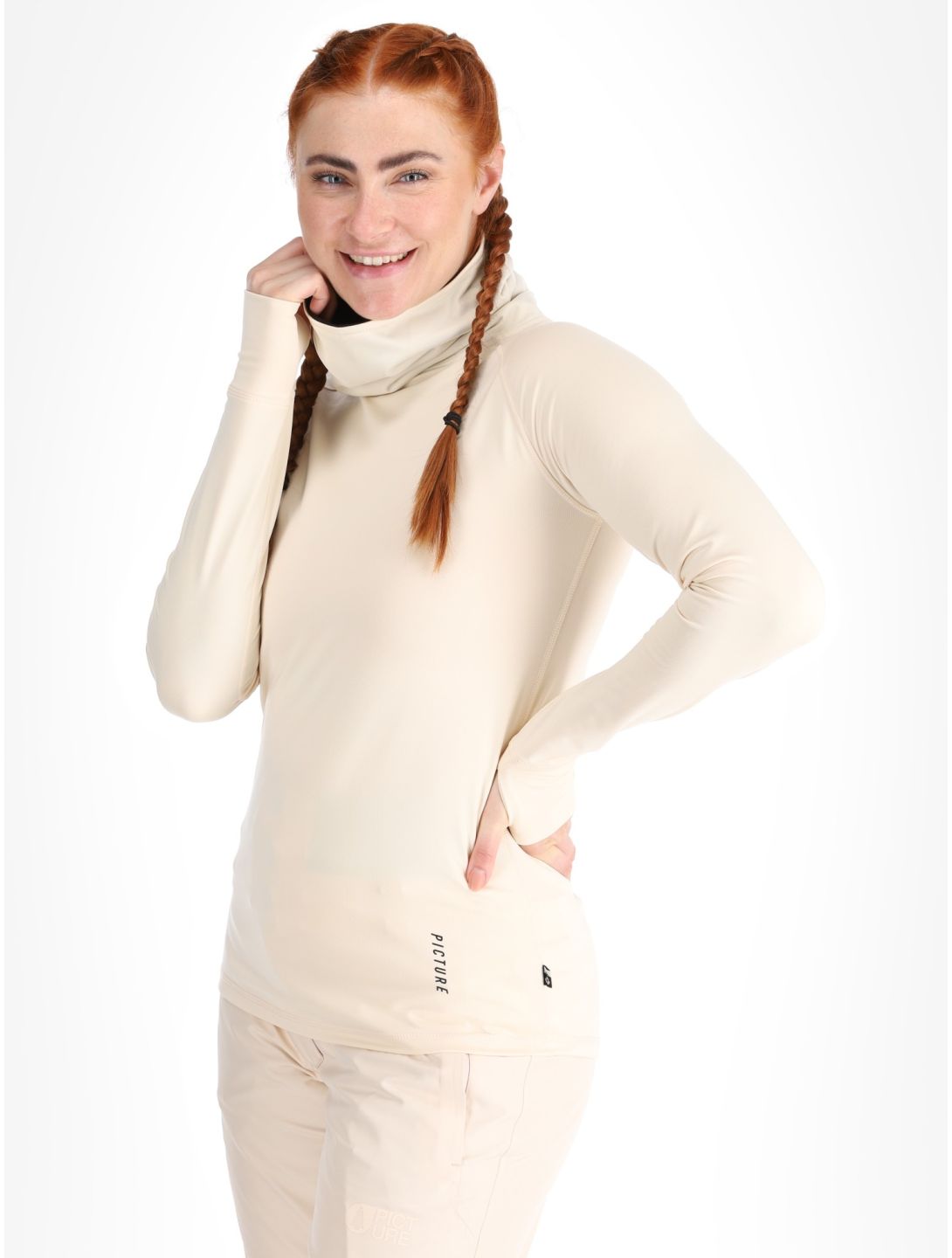 Picture, Pagaya High Fleece Thermoshirt Damen Vanilla beige 