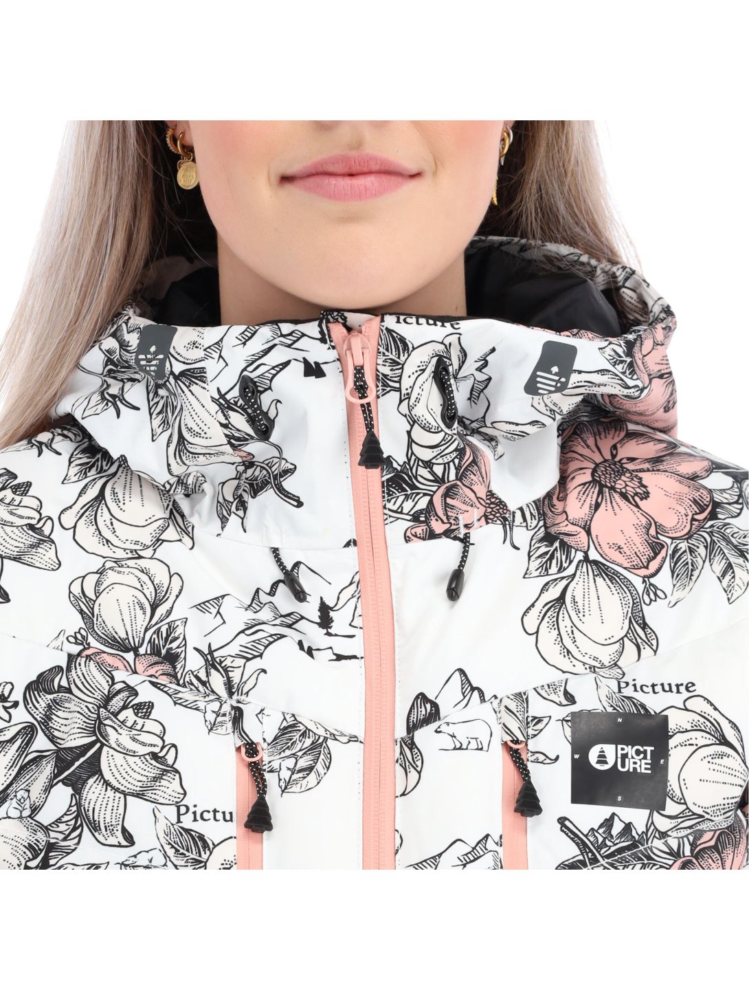 Picture, Pluma Jkt Skijacke slim fit Damen peonies weiß