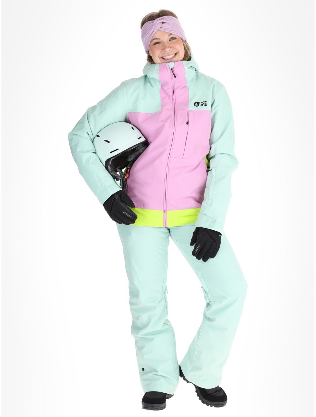 Picture, Seakrest Skijacke Damen Silt Green Orchid Acid Lime grau, rosa 