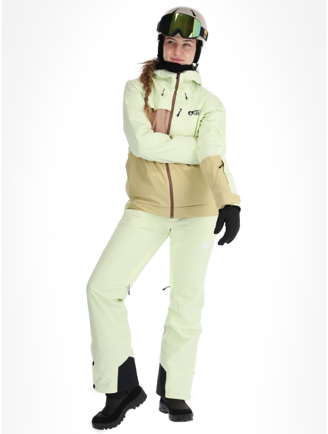 Picture, Seen Skijacke Damen Lime Cream Hemp Roebuck braun, grün 