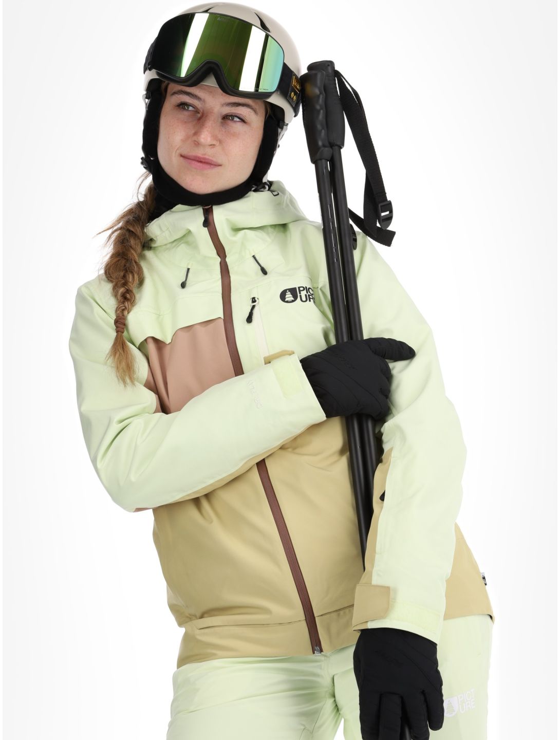 Picture, Seen Skijacke Damen Lime Cream Hemp Roebuck braun, grün 