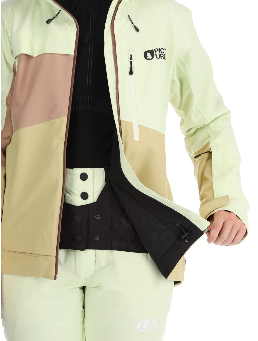 Picture, Seen Skijacke Damen Lime Cream Hemp Roebuck braun, grün 