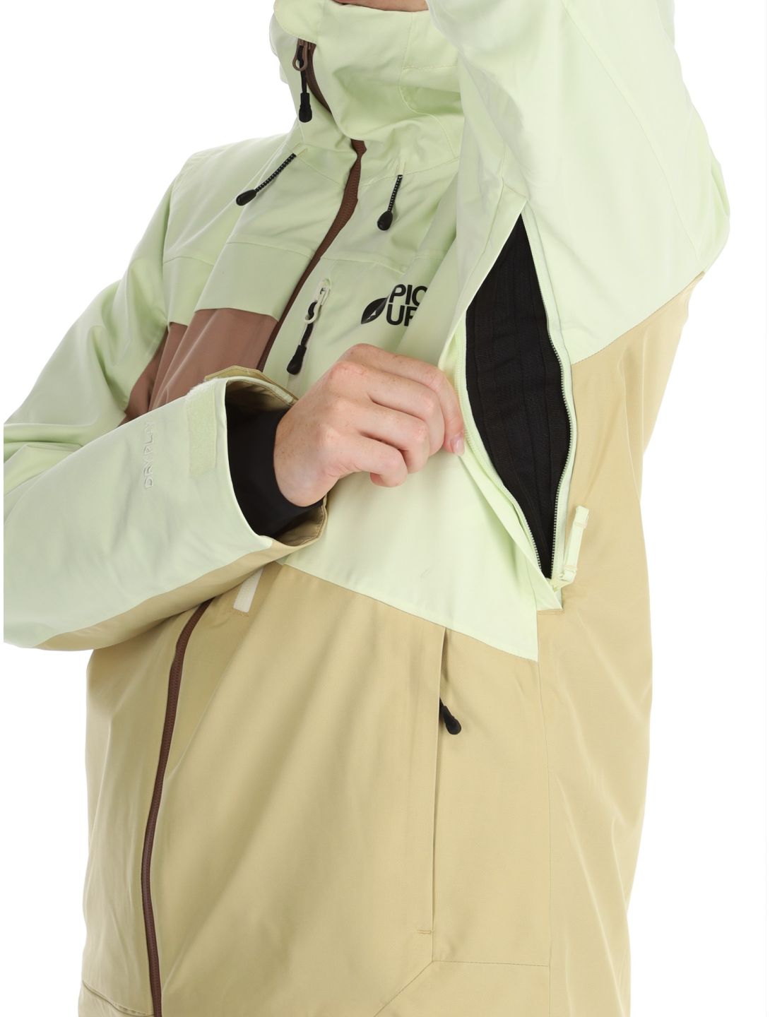 Picture, Seen Skijacke Damen Lime Cream Hemp Roebuck braun, grün 