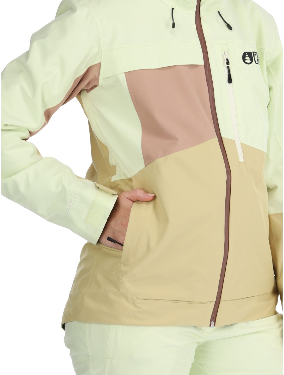 Picture, Seen Skijacke Damen Lime Cream Hemp Roebuck braun, grün 