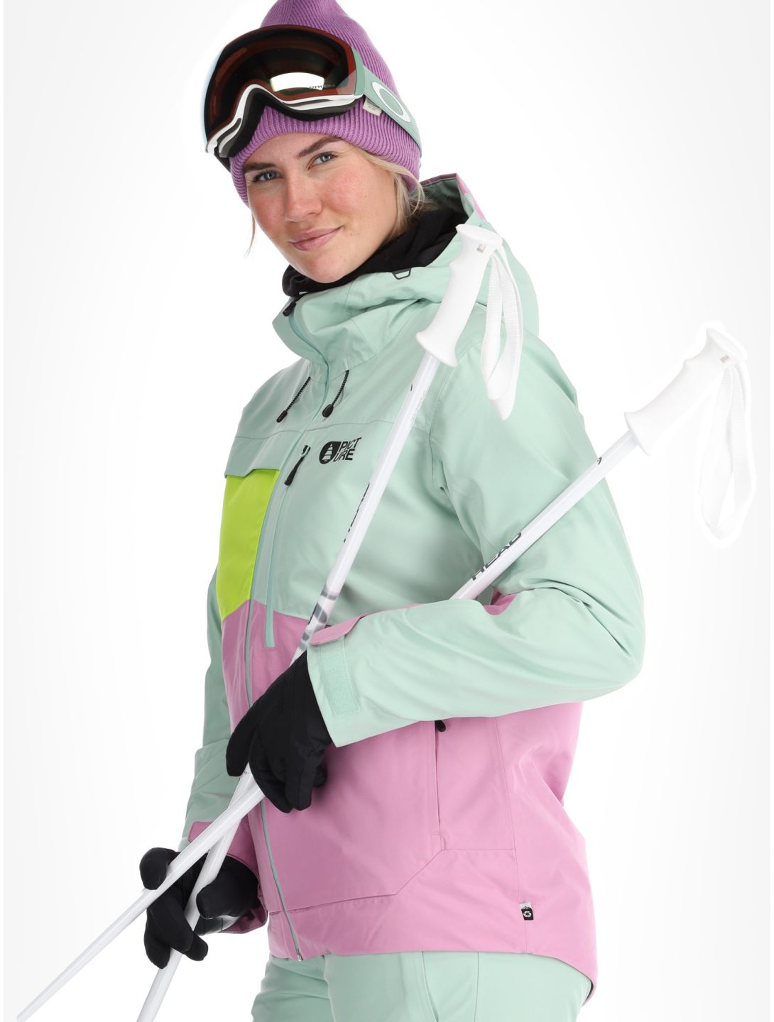 Picture, Seen Skijacke Damen Silt Green Acid Lime Orchid grün, rosa 